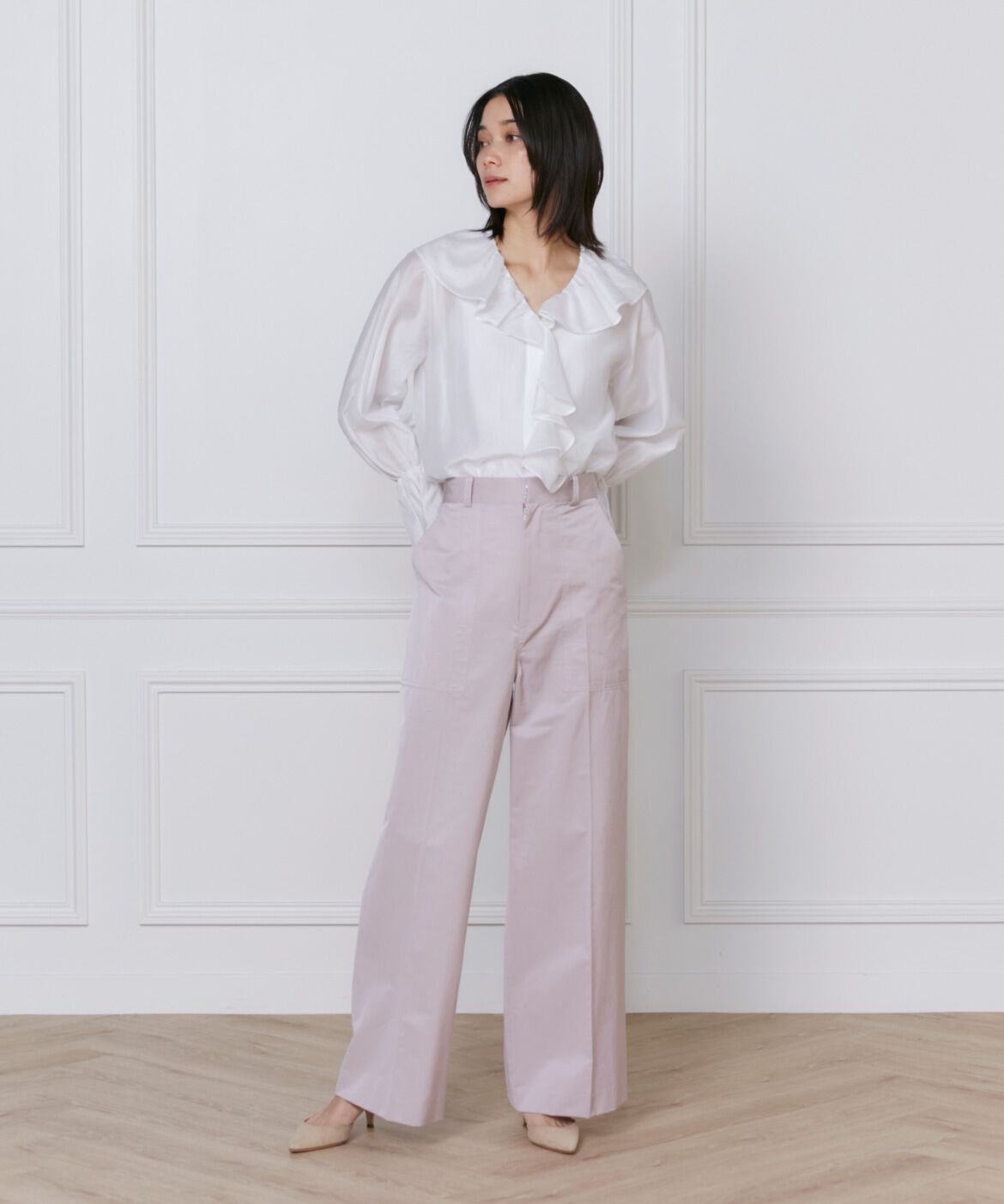 INED「《大きいサイズ》サテンベイカーパンツ」|その他|