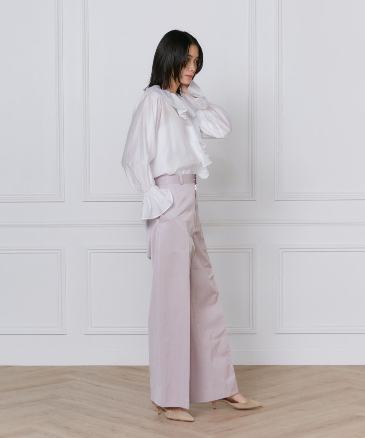 INED「《大きいサイズ》サテンベイカーパンツ」|その他|