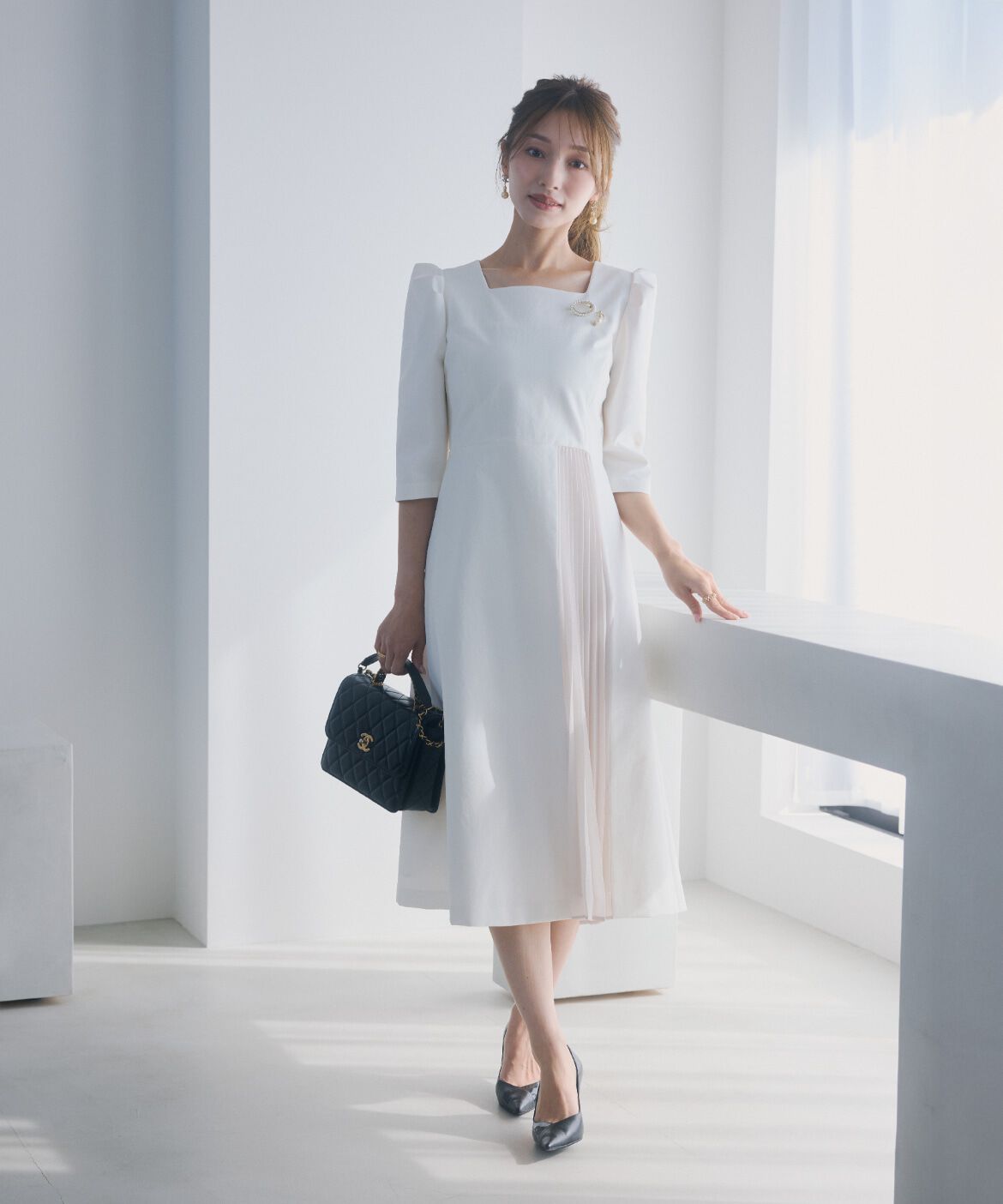 Maglie le cassetto「《M Maglie le cassetto&times;吉田理紗》ハレ映えプリーツワンピース」|ワンピース|