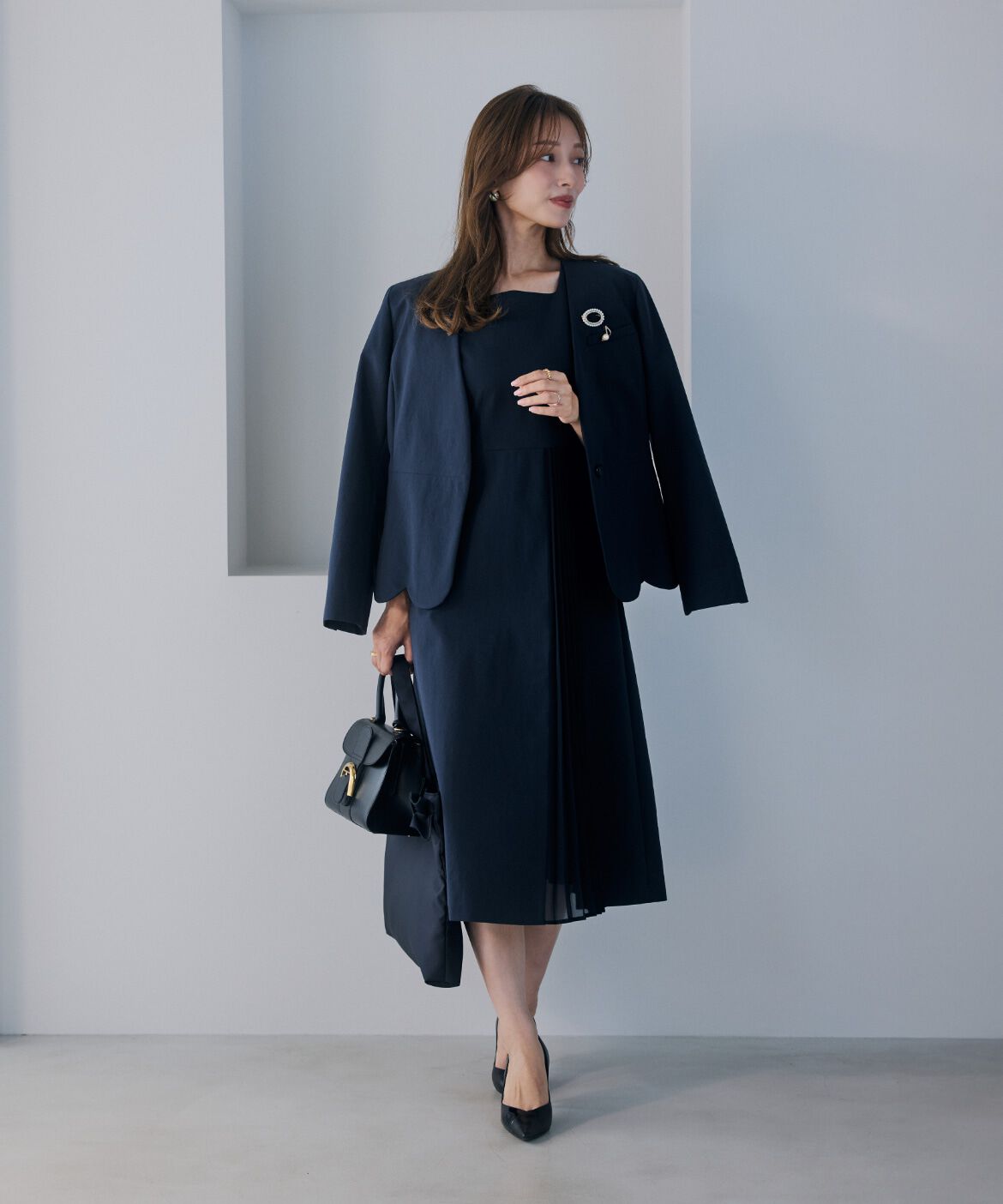 Maglie le cassetto「《M Maglie le cassetto&times;吉田理紗》ハレ映えプリーツワンピース」|ワンピース|