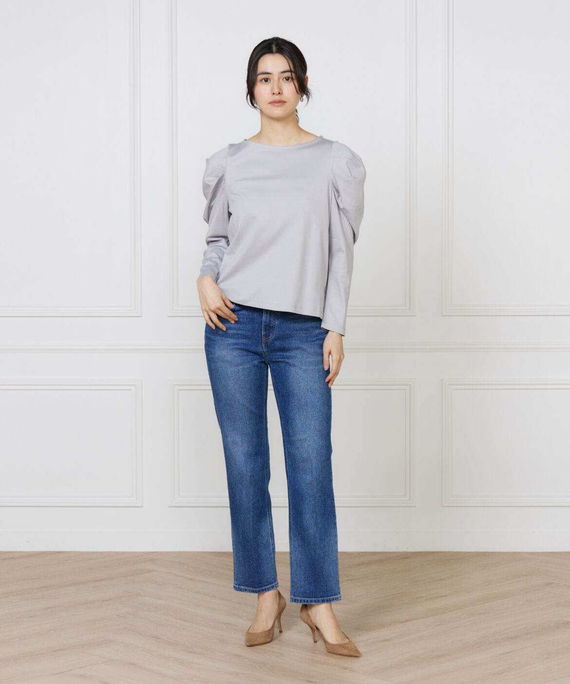 INED「スリムストレートデニム Celery Long《Healthy DENIM》」|デニム|