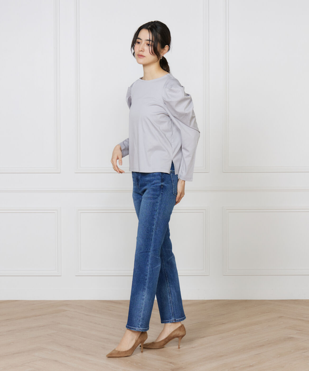 INED「スリムストレートデニム Celery Long《Healthy DENIM》」|デニム|