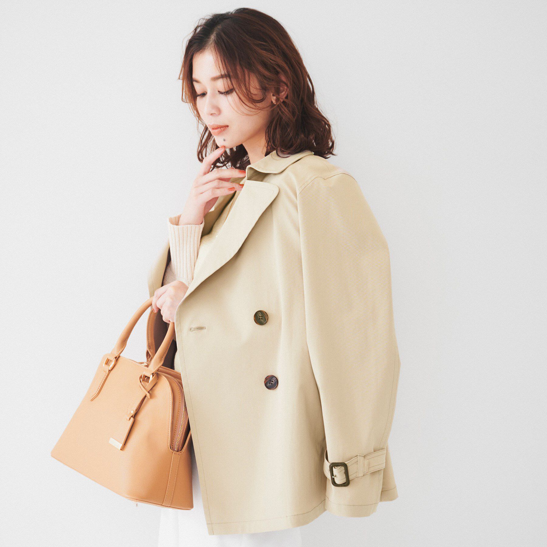 UNTITLED「【洗える/ストレッチ】ショートトレンチコート」|トレンチコート|