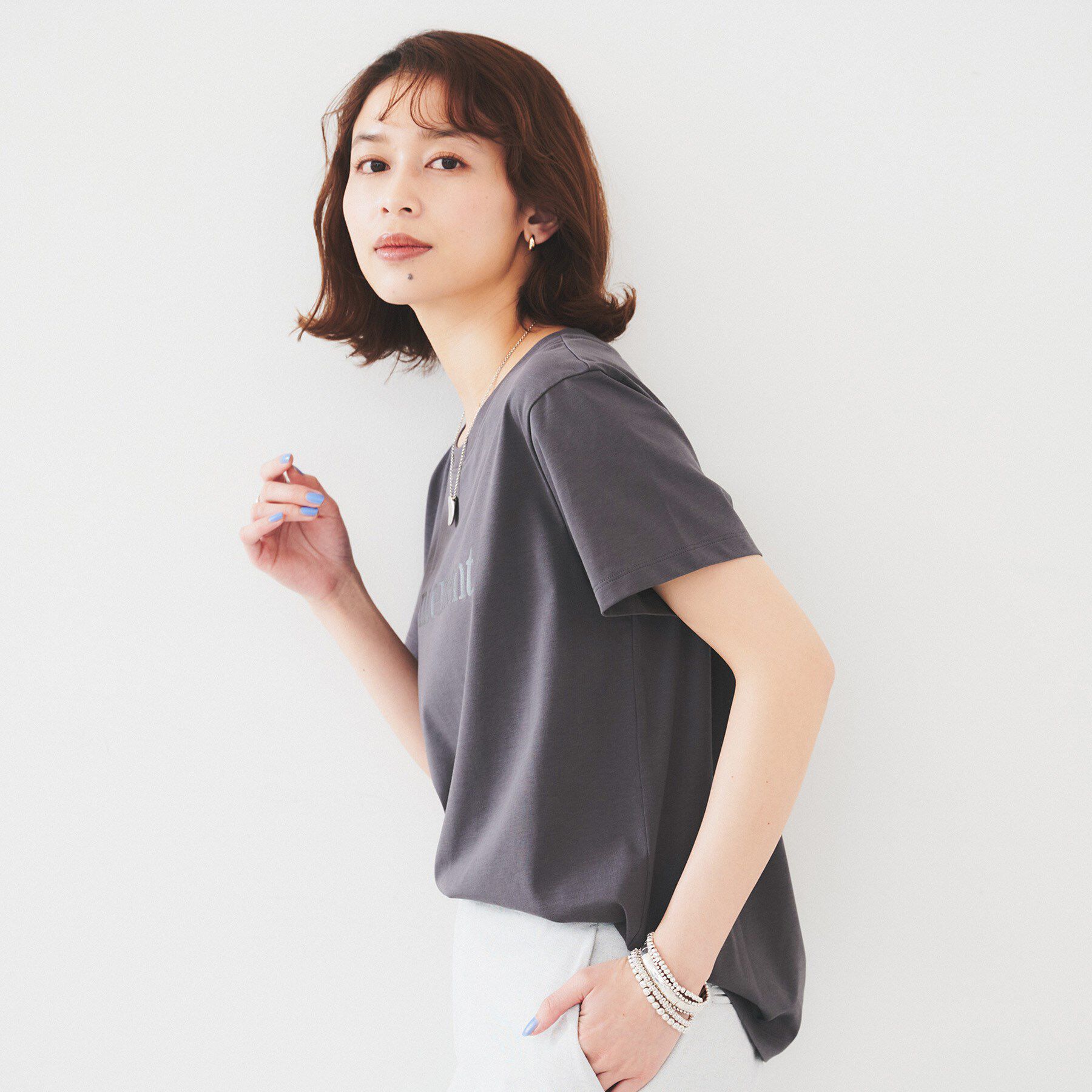 UNTITLED「【洗える/ロゴ】プリントジャージTシャツ」|Tシャツ・カットソー|