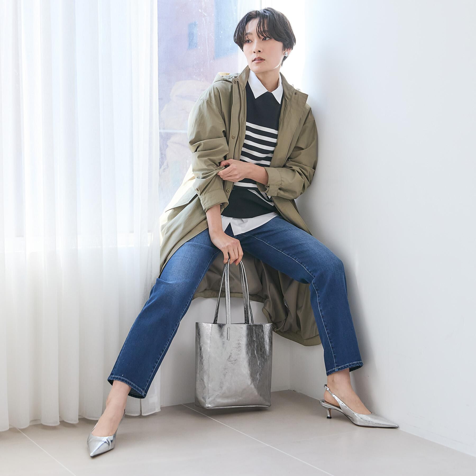 UNTITLED「【古畑星夏さん着用/人気デニム】MAKE&times;DENIMスリムストレート」|デニム|