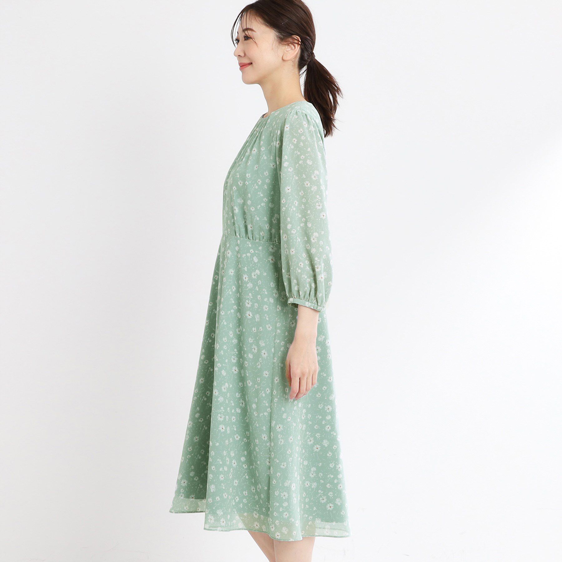 Reflect「【マシンウォッシュ可】フラワープリントワンピース」|ワンピース|