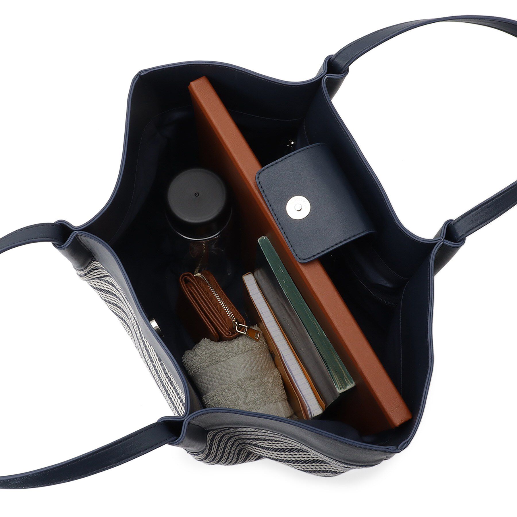 Reflect「【しっかり容量◎】キャンバス地ボーダートートバッグ」|トートバッグ|