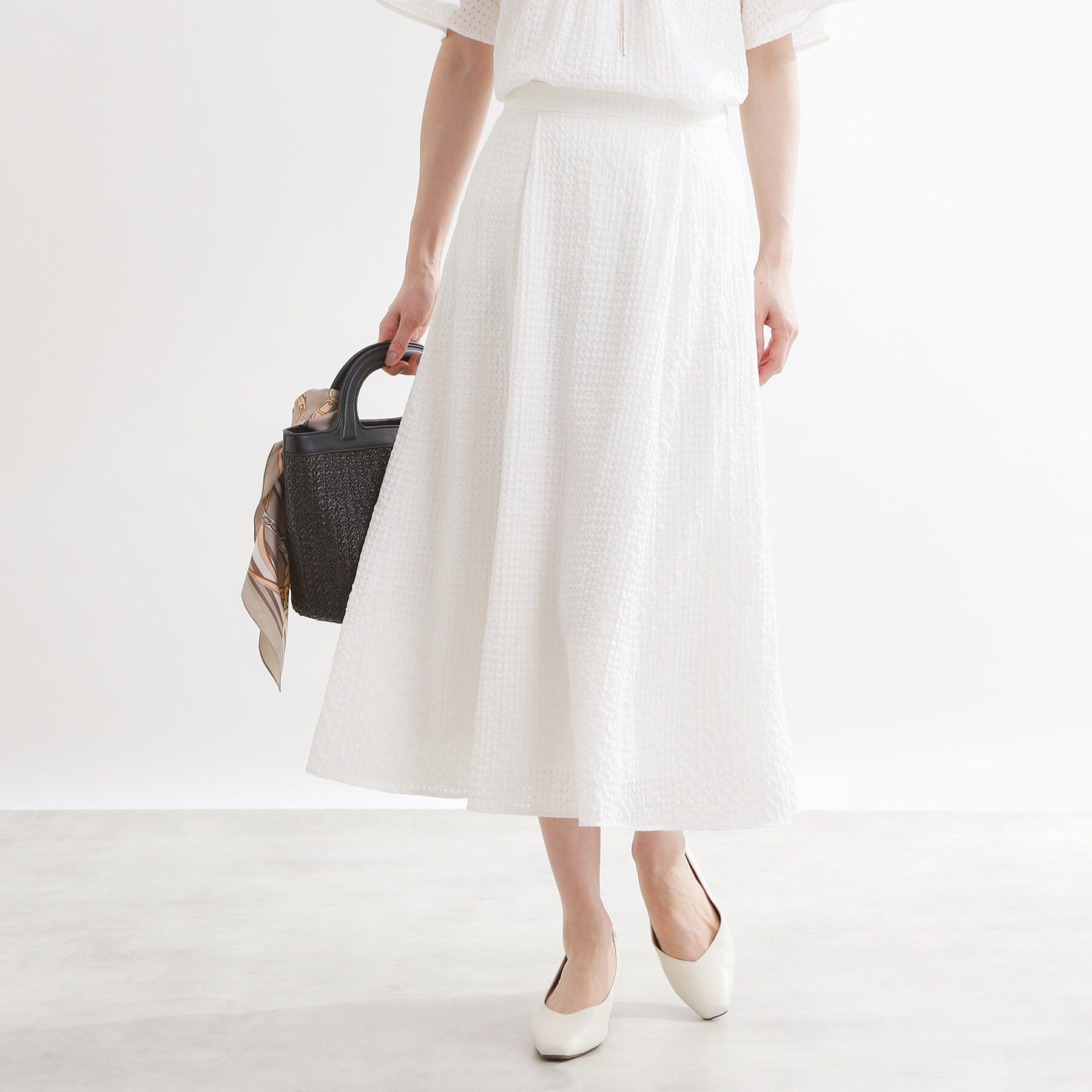 Reflect「【選べる2柄／セットアップ可】フレアシルエットスカート」|スカート|ホワイト(201)