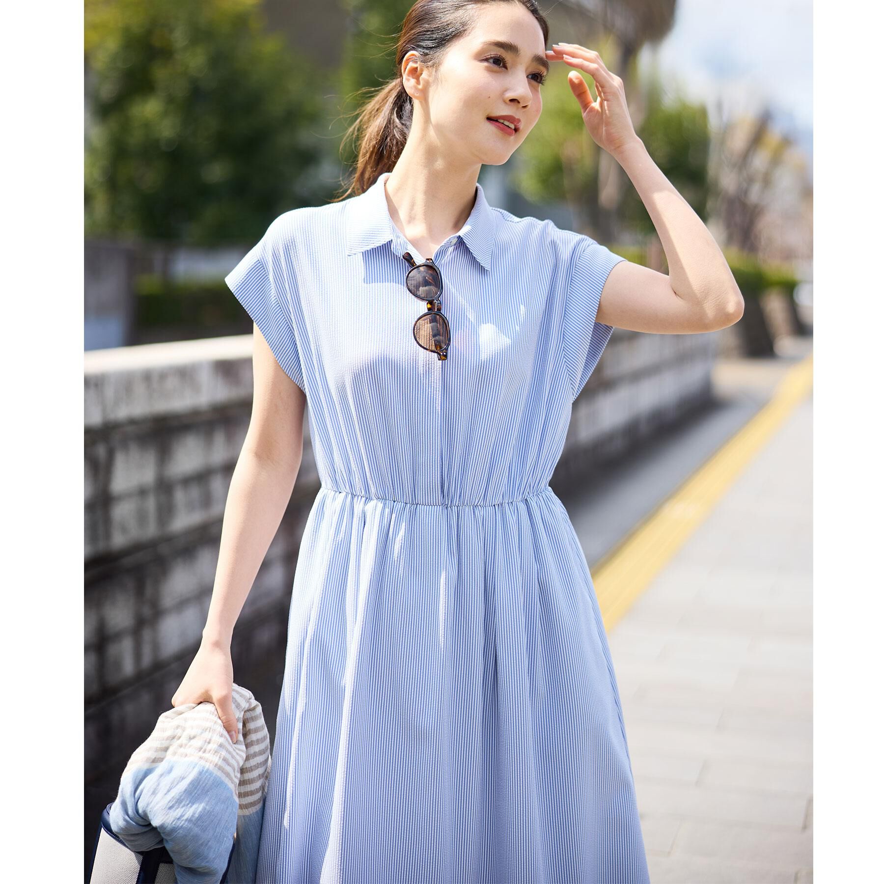 Reflect「フレンチスリーブシャツワンピース」|ワンピース|