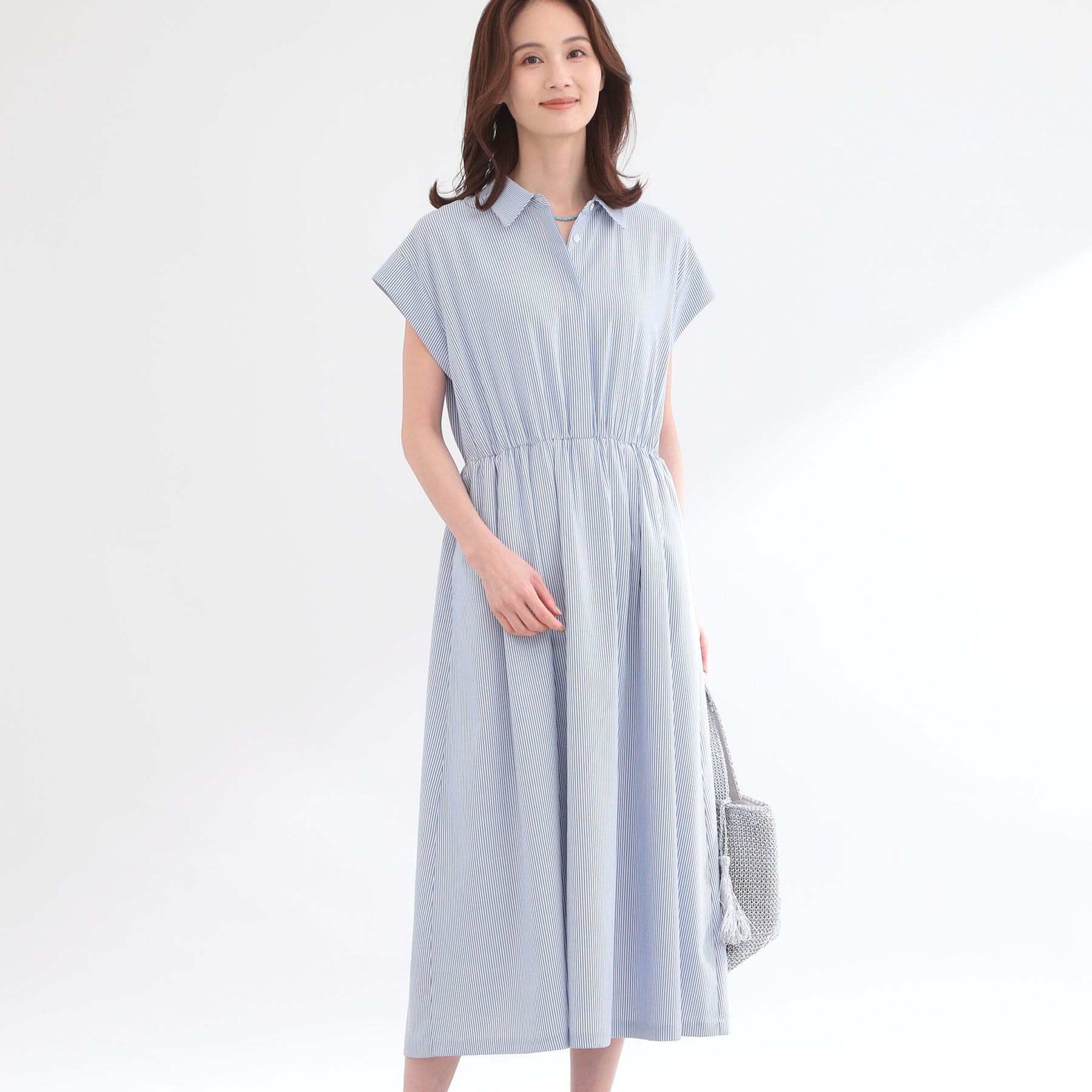 Reflect「フレンチスリーブシャツワンピース」|ワンピース|