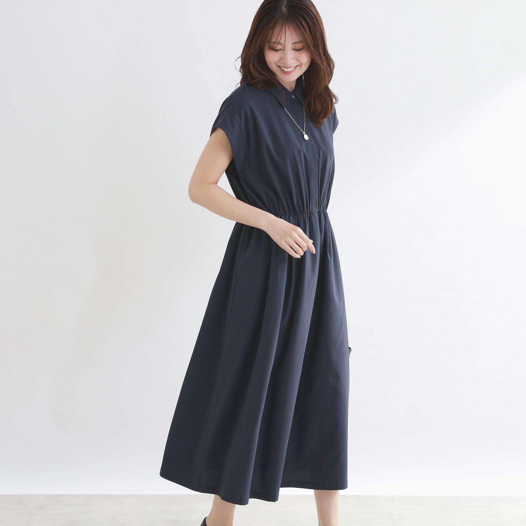 Reflect「フレンチスリーブシャツワンピース」|ワンピース|