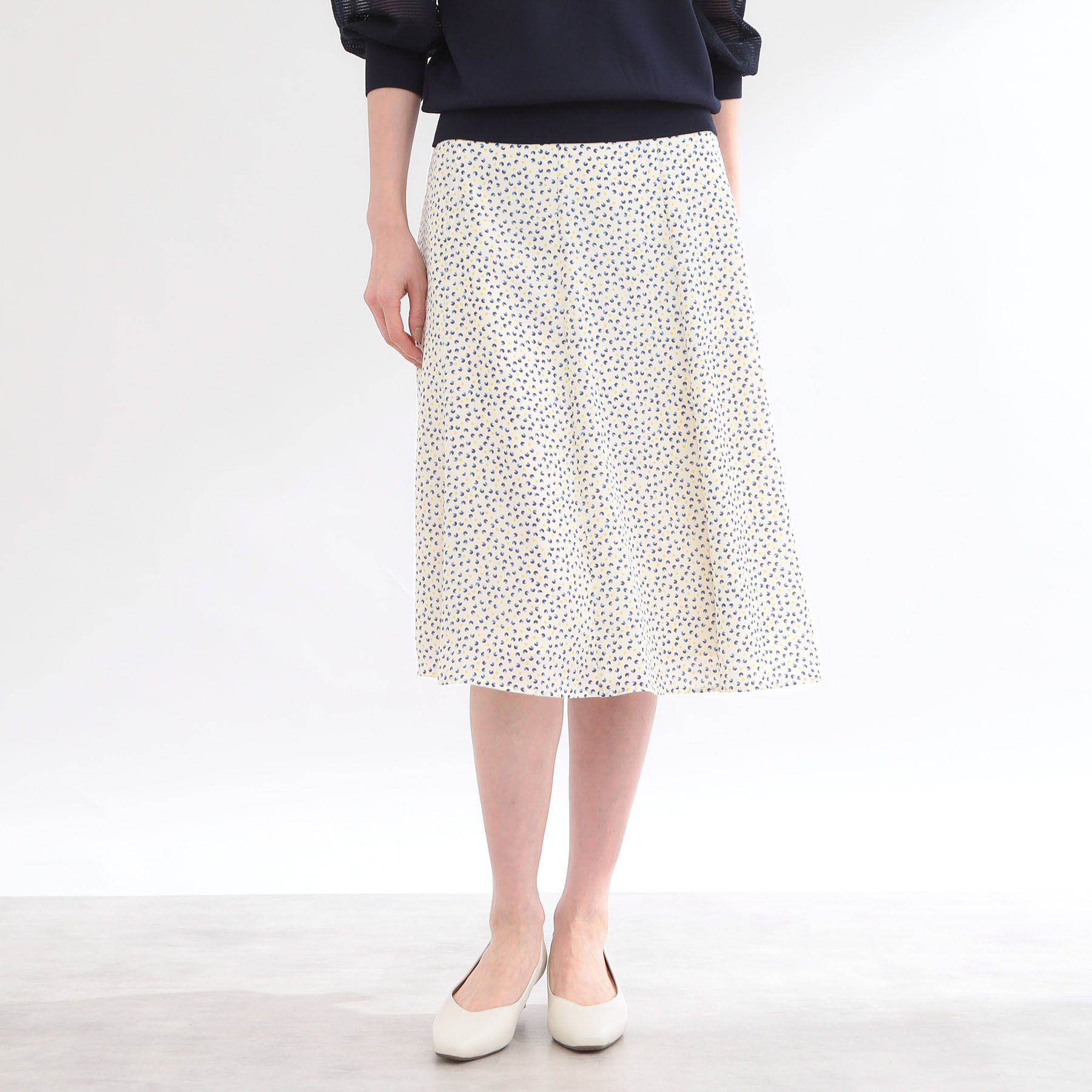 Reflect「ウエスト切り替えフレアスカート」|スカート|アイボリー(104)