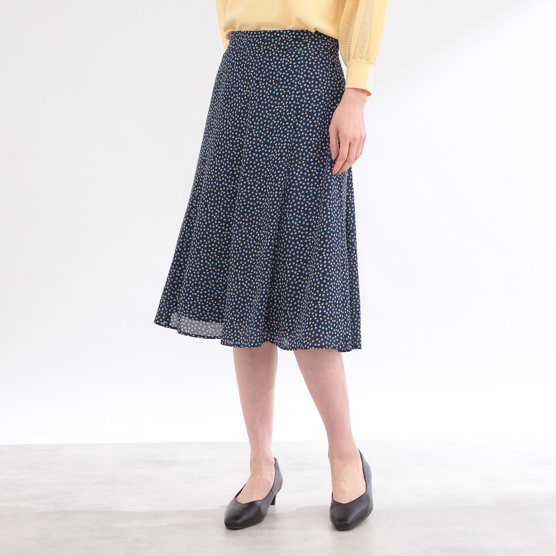 Reflect「ウエスト切り替えフレアスカート」|スカート|ネイビー(194)