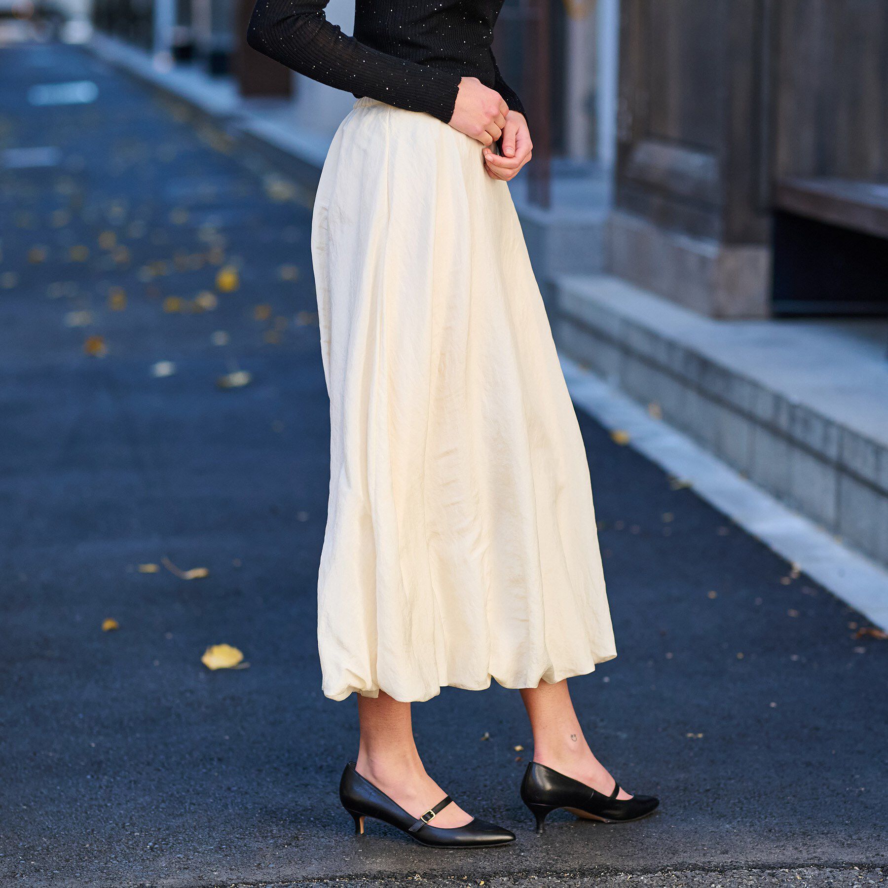 DRESSTERIOR「【裏地あり/後ろウエストゴム】シアーワッシャーバルーンスカート」|スカート|