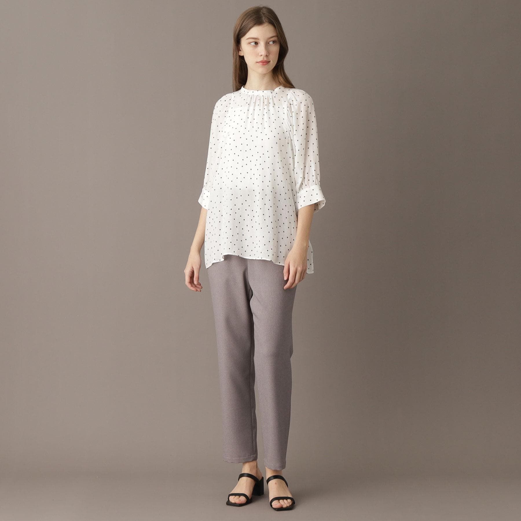 DRESSTERIOR「【洗える/日本製】ドットPTボリュームスリーブブラウス」|シャツ・ブラウス|