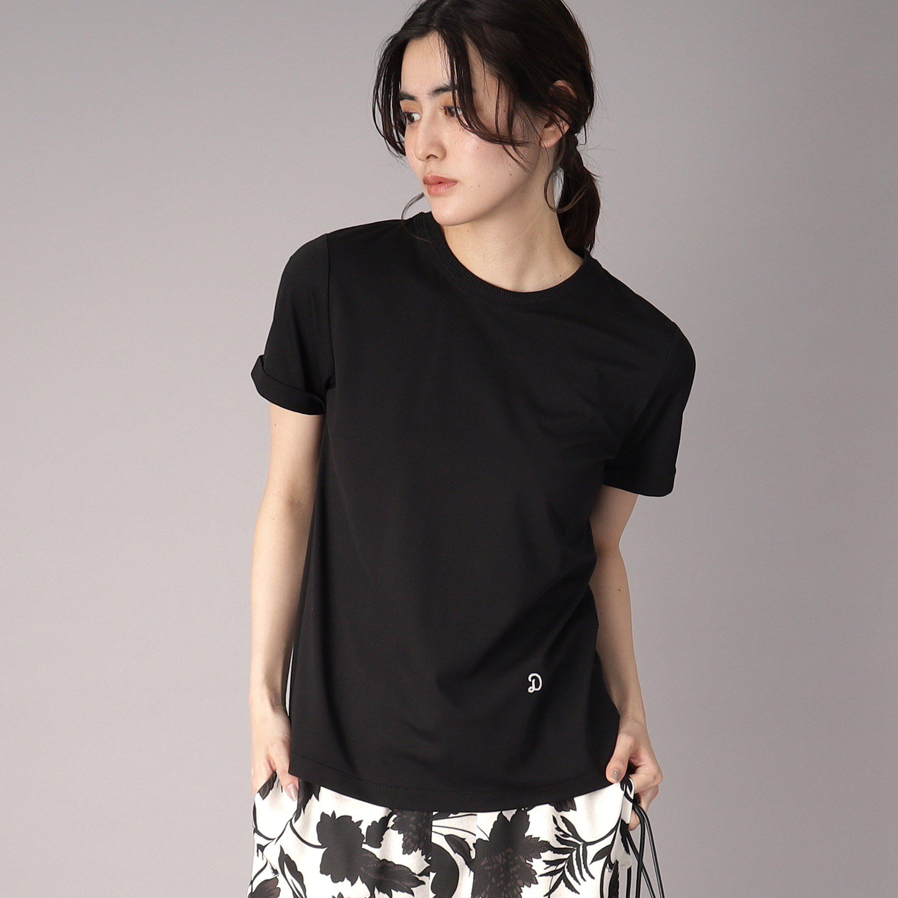 DRESSTERIOR「【洗える】シルクブレンドポンチTシャツ」|Tシャツ・カットソー|