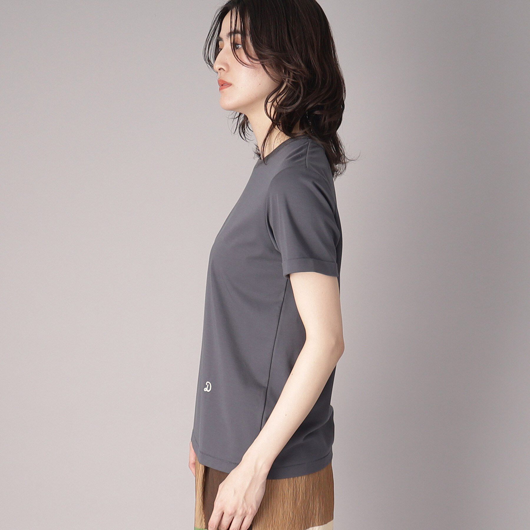 DRESSTERIOR「【洗える】シルクブレンドポンチTシャツ」|Tシャツ・カットソー|