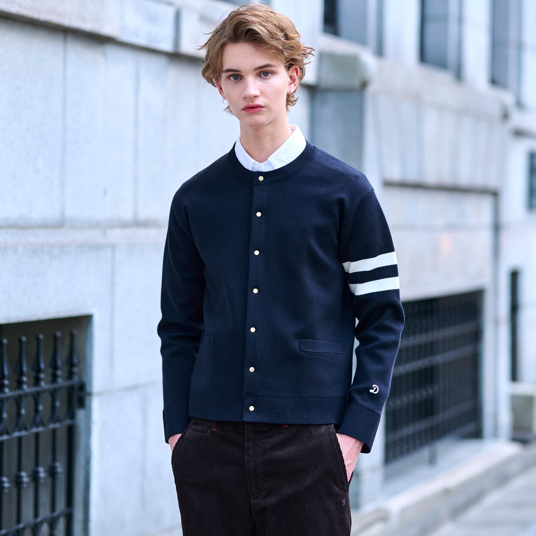 DRESSTERIOR「ウォッシャブル アームライン ラウンドカーディガン」|カーディガン|