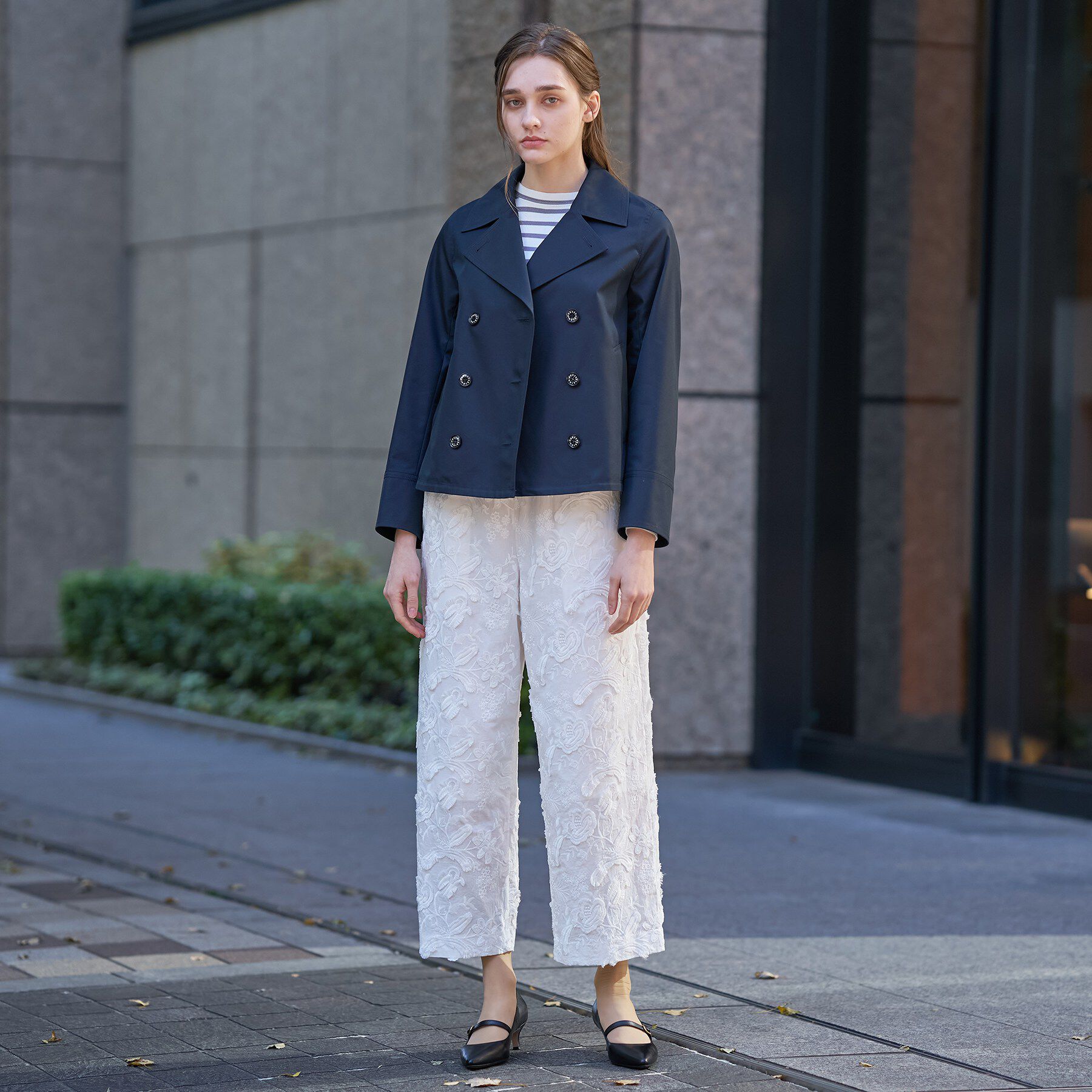 DRESSTERIOR「【ウォッシャブル/撥水素材】Aラインショートトレンチジャケット」|トレンチコート|