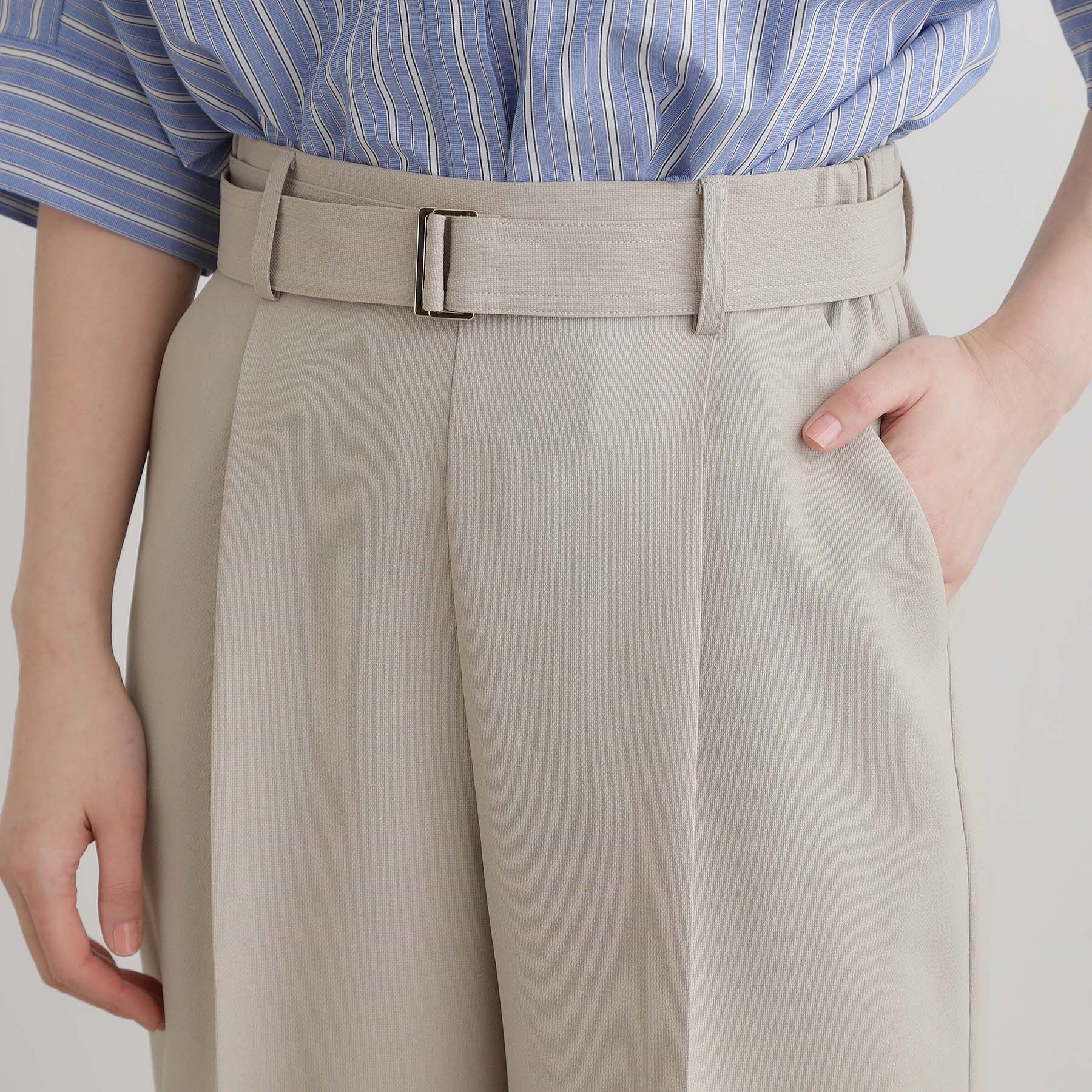 grove「【夏に嬉しい機能付き】リネンライクベルトワイドパンツ」|その他|