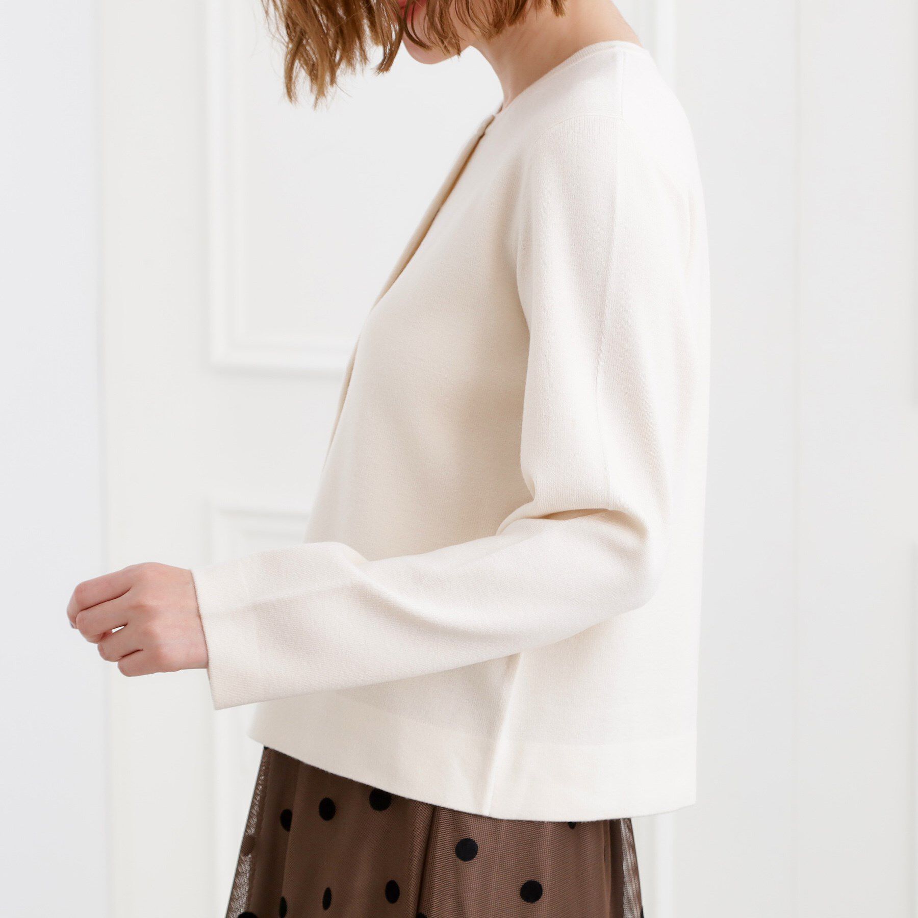 grove「【洗える】毛玉軽減クルーネックカーディガン」|カーディガン|