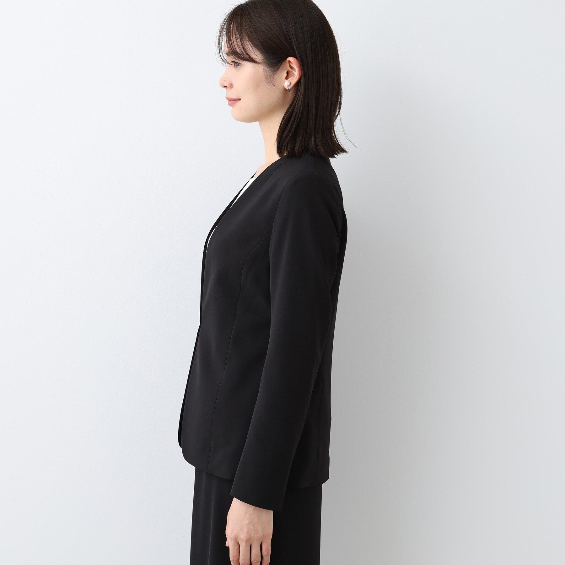 INDIVI「【洗える／UVケア／スーツ】ストレッチノーカラージャケット」|スーツ|