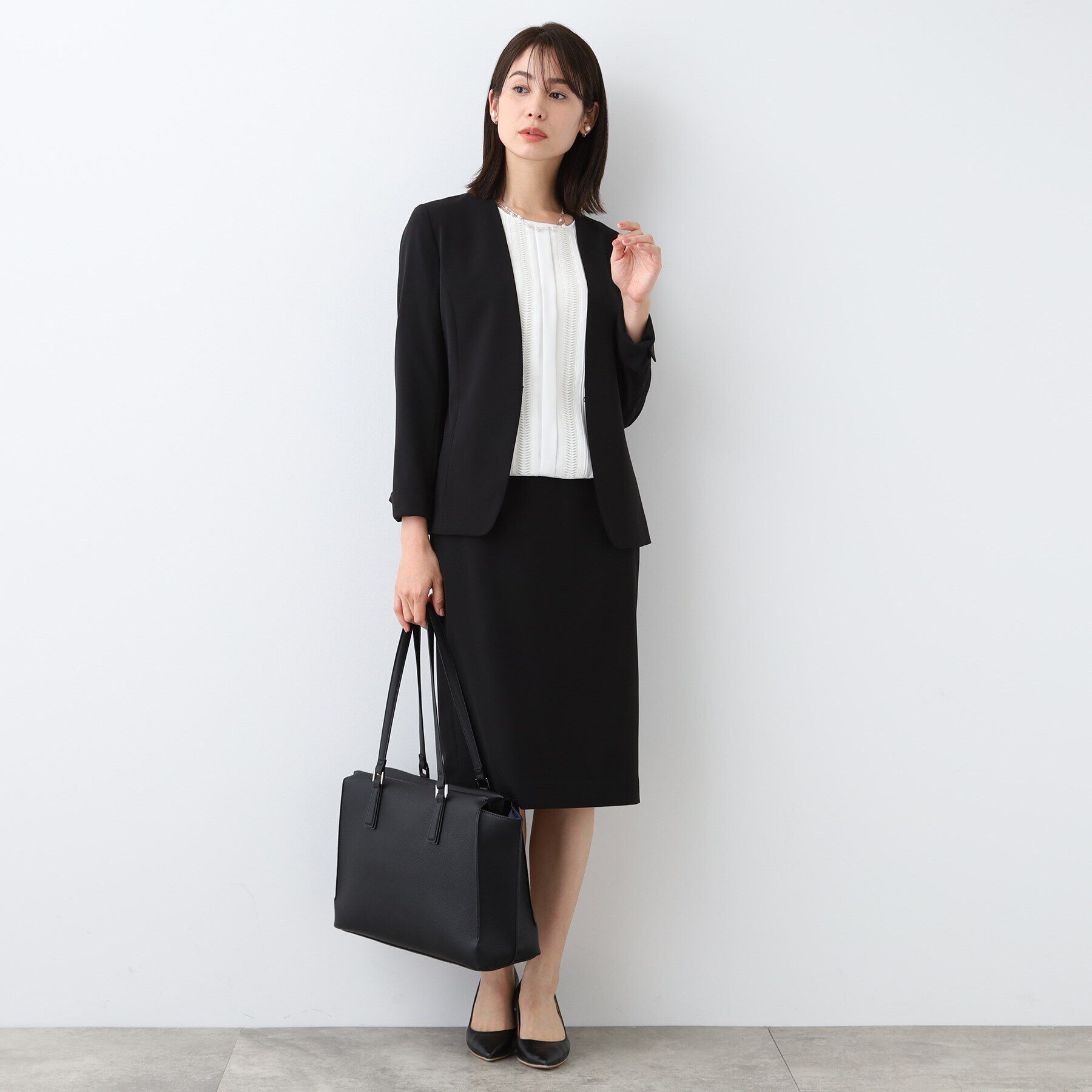 INDIVI「【洗える／UVケア／スーツ】ストレッチノーカラージャケット」|スーツ|