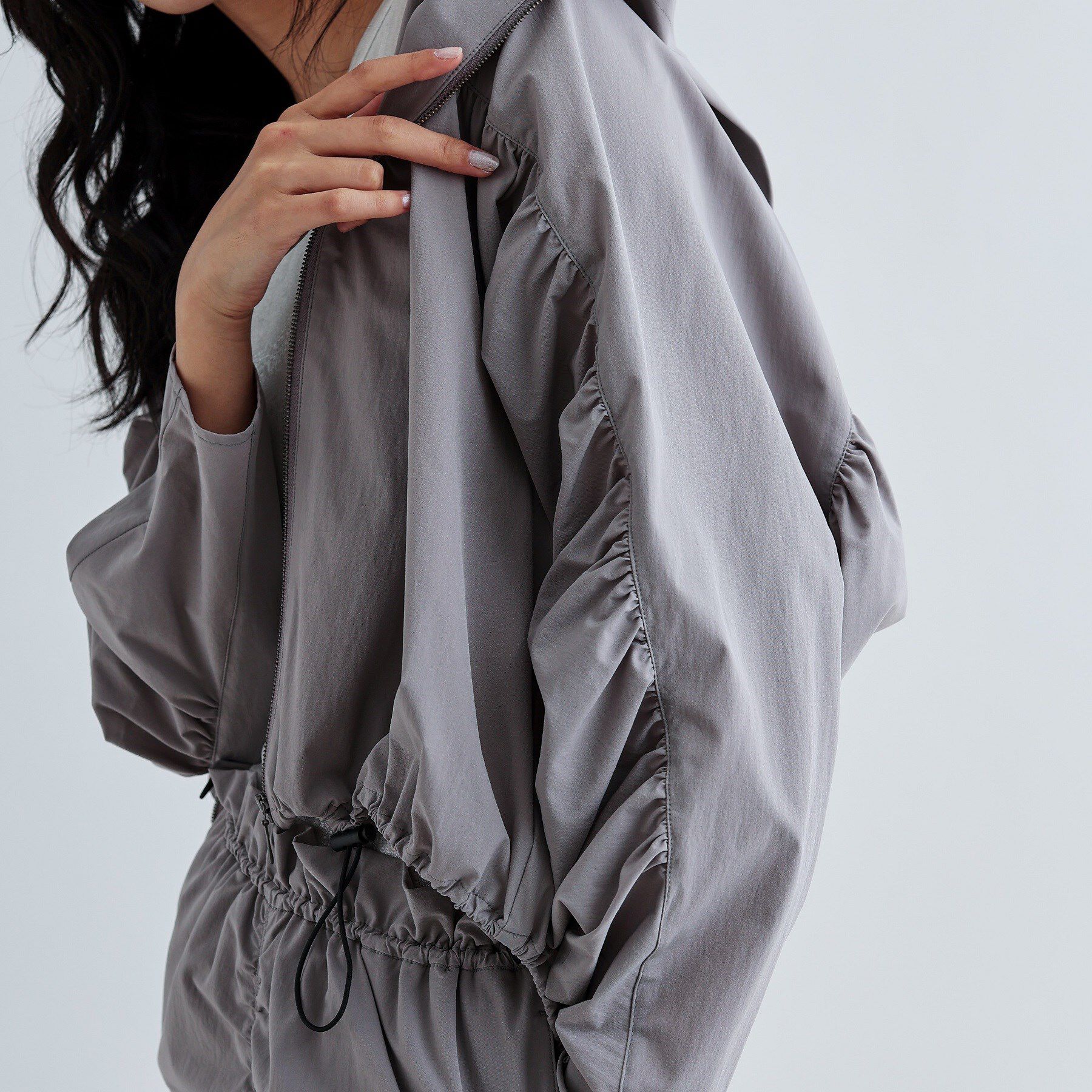 GALLEST「ギャザードルマンフーデットブルゾン」|ブルゾン・スタジャン|