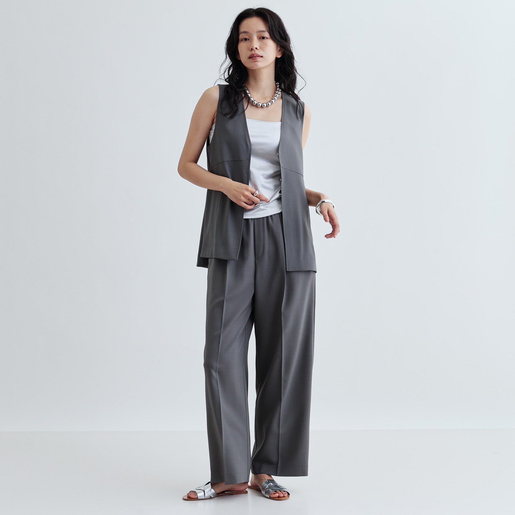 GALLEST「【セットアップ対応】イージーペプラムジレ」|ベスト・ジレ|