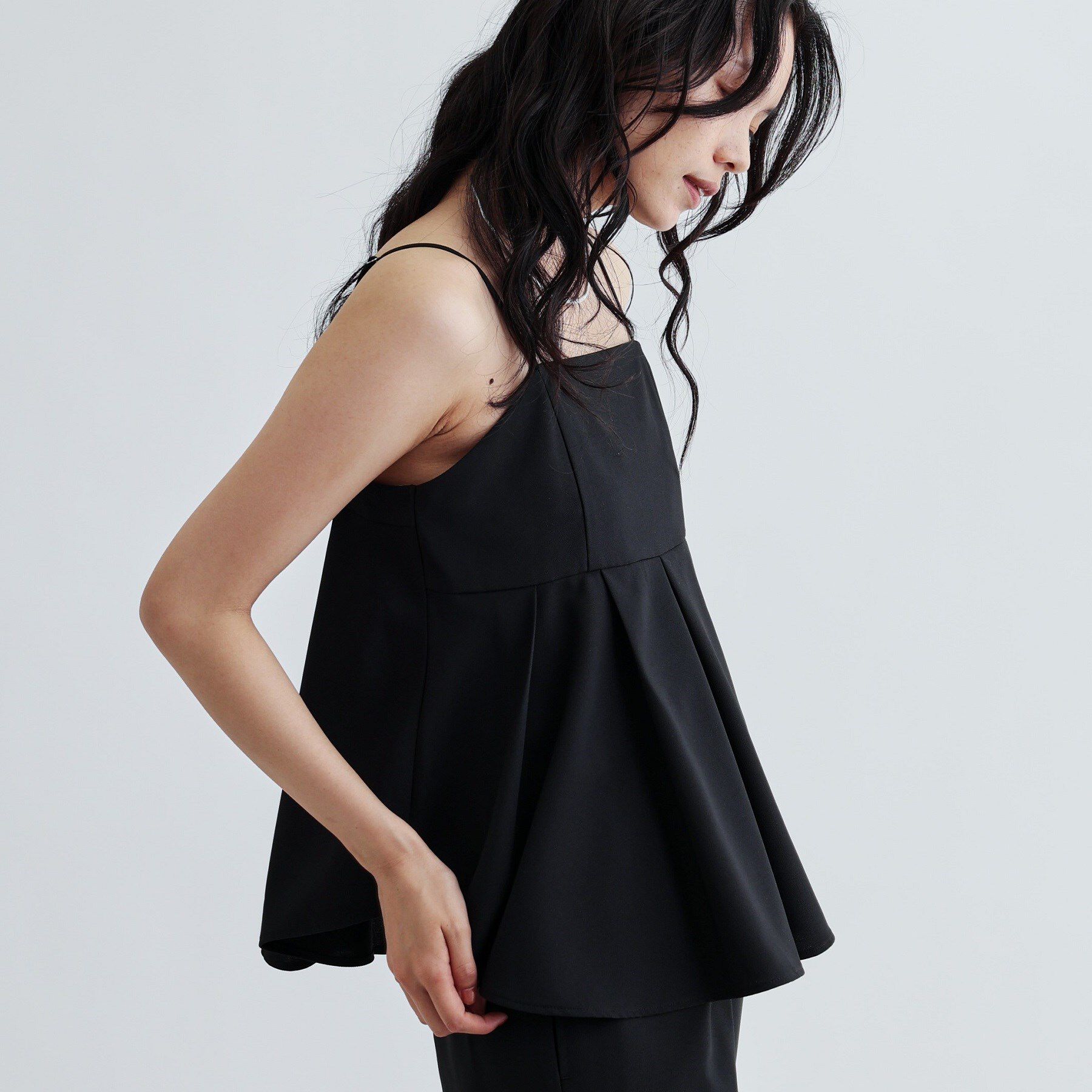 GALLEST「【セットアップ対応】リネンライクビスチェ【カセット服/通勤・オフィス】」|キャミソール|ブラック(019)