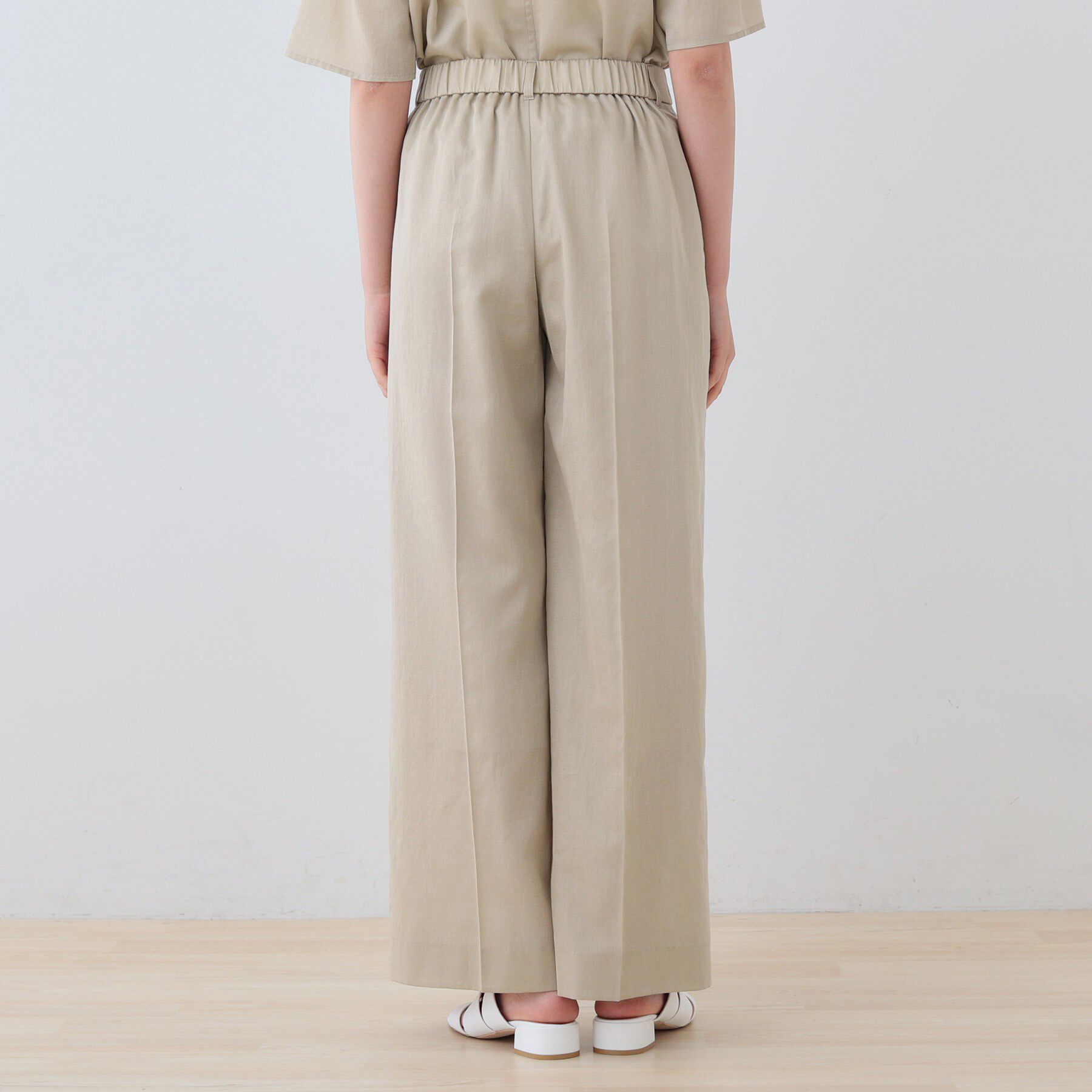INDIVI「【日本製／SETUP可能】ガーゼ素材ワイドパンツ」|その他|