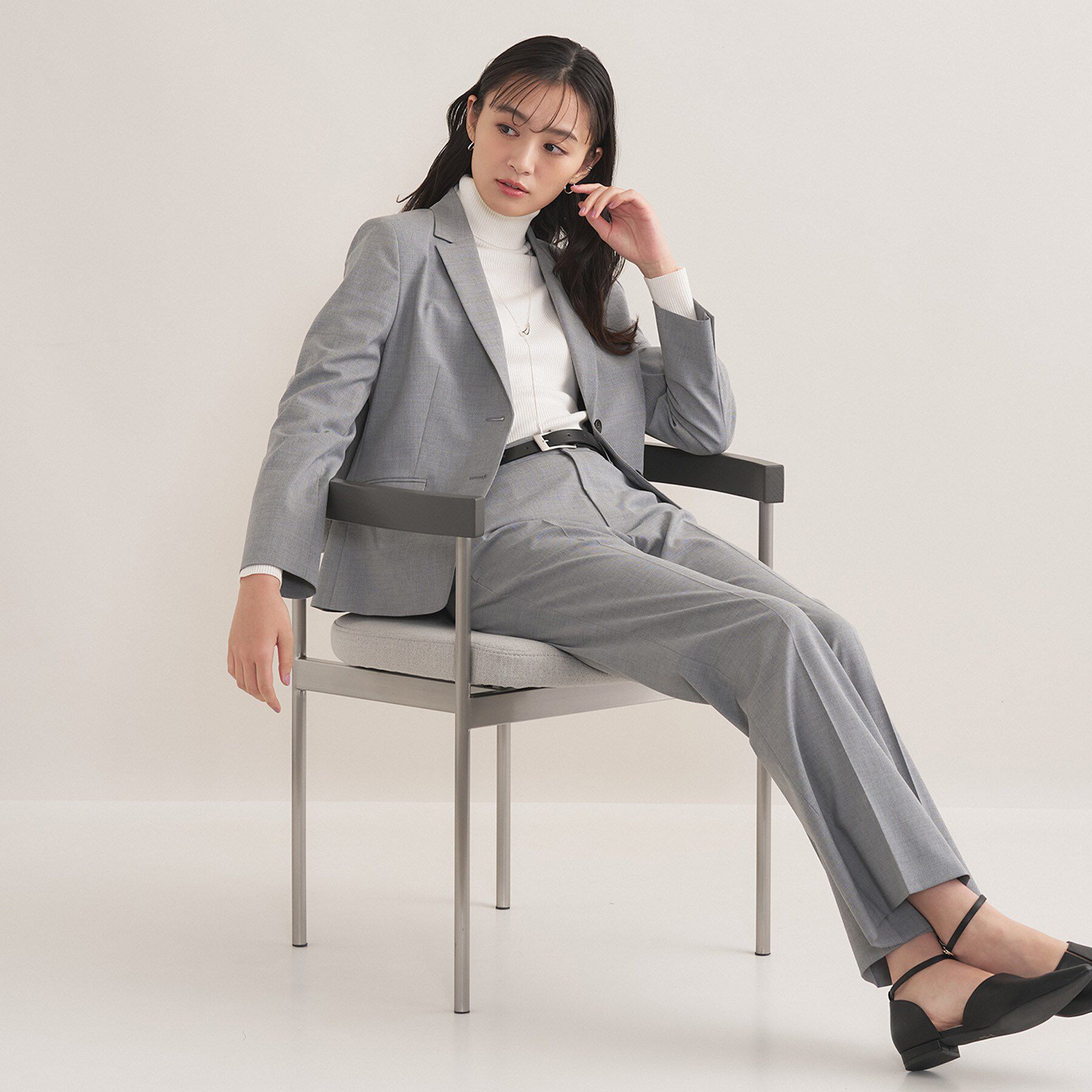 INDIVI「【ウール混／スーツ】テーラードカラージャケット」|スーツ|