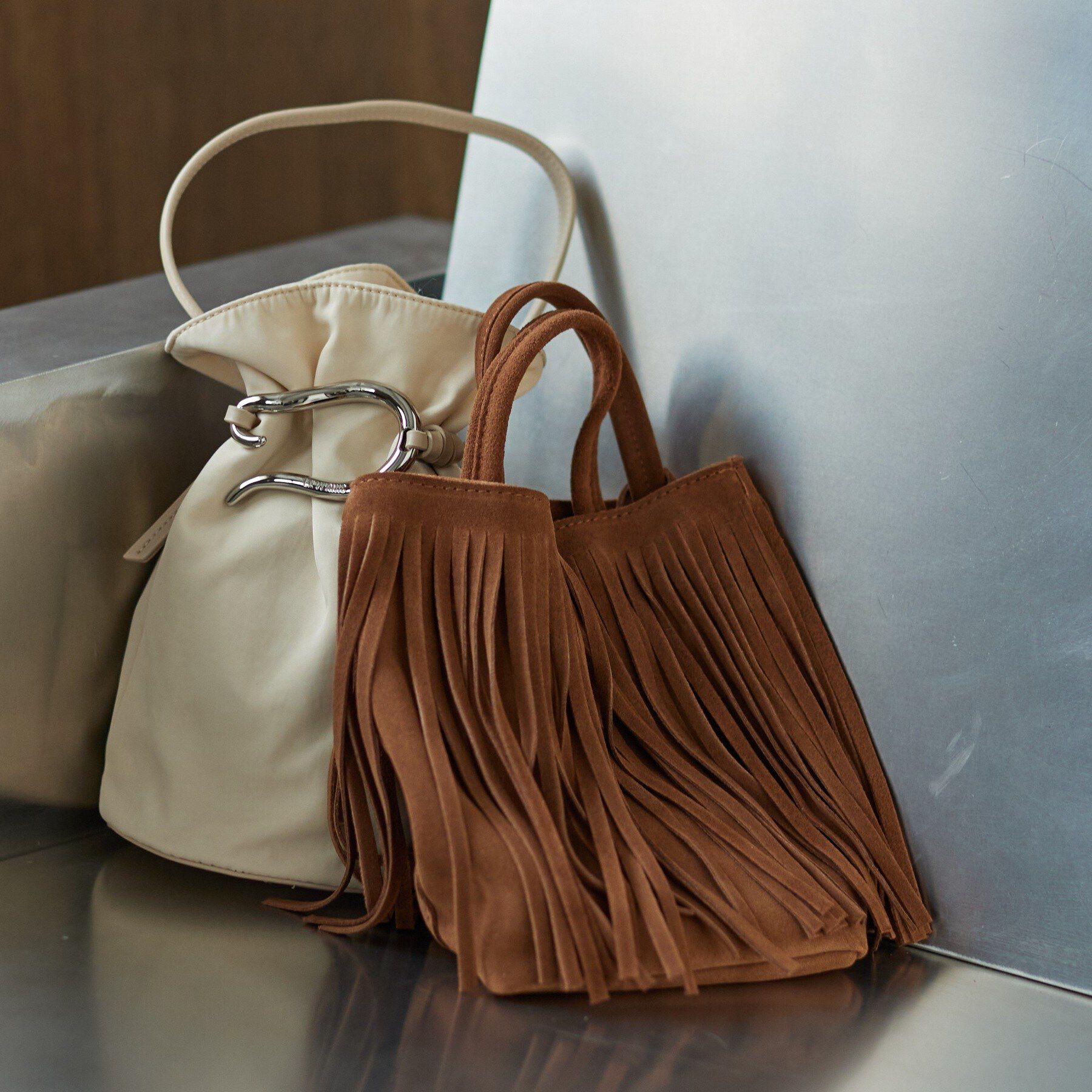 GALLEST「スエードフリンジバッグ」|ハンドバッグ|ブラウン(043)