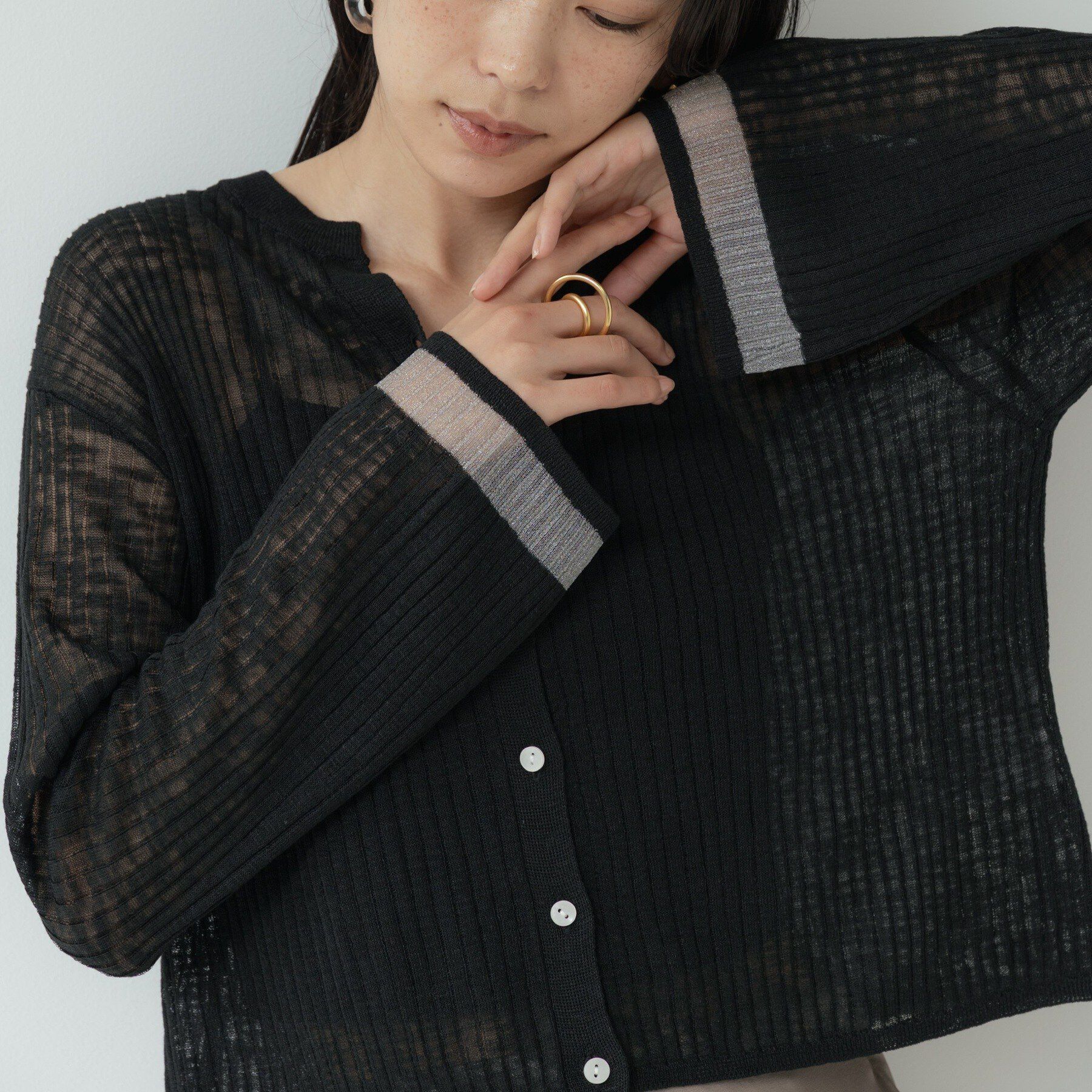 GALLEST「シアーフレアスリーブカーディガン【接触冷感】」|カーディガン|