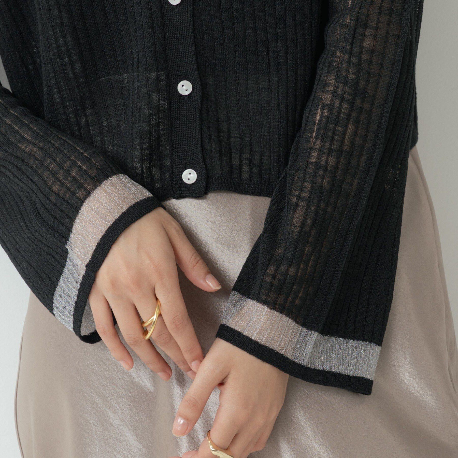 GALLEST「シアーフレアスリーブカーディガン【接触冷感】」|カーディガン|