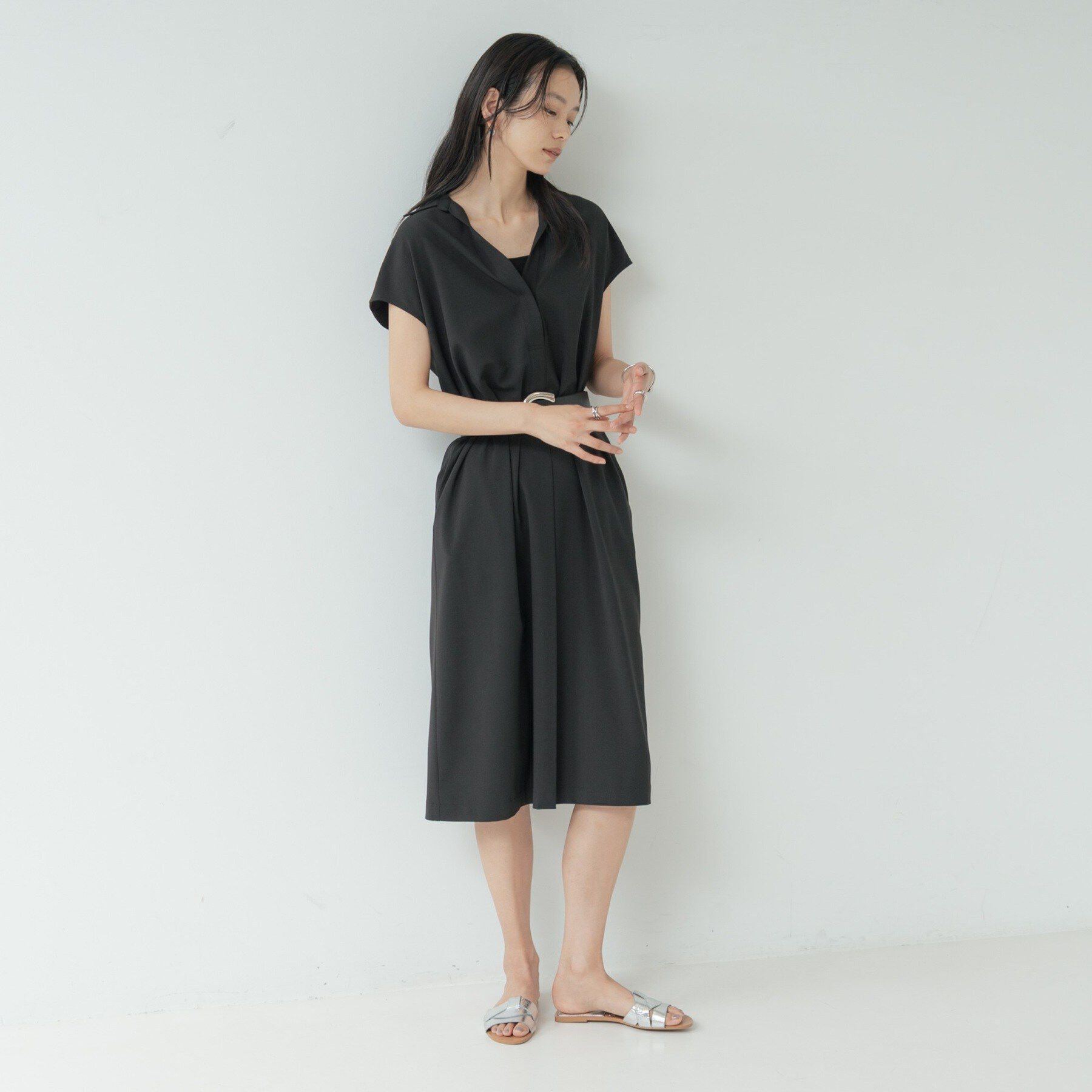 GALLEST「Comfy SET UP｜スキッパーワンピース【通勤／接触冷感／UVカット】」|ワンピース|