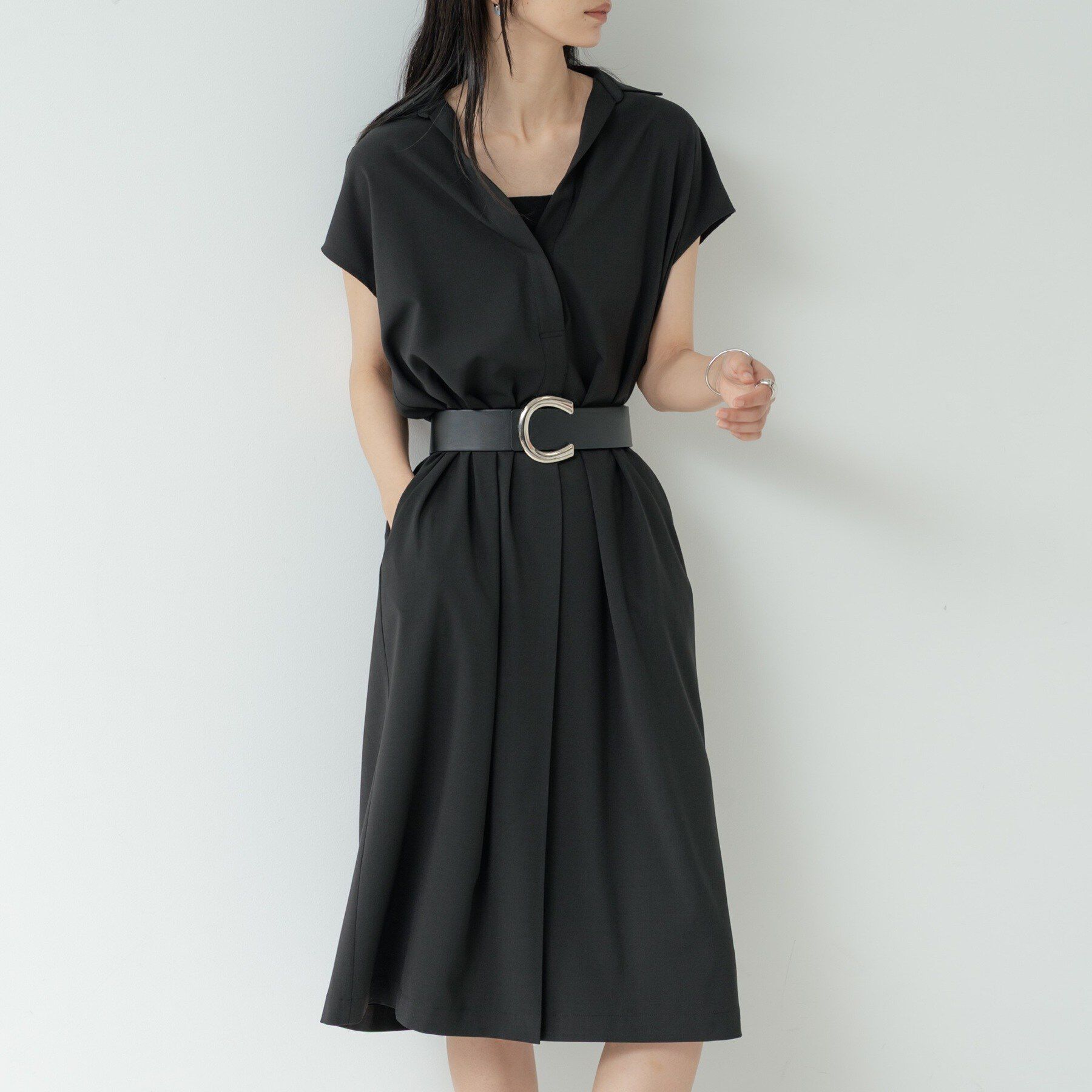 GALLEST「Comfy SET UP｜スキッパーワンピース【通勤／接触冷感／UVカット】」|ワンピース|