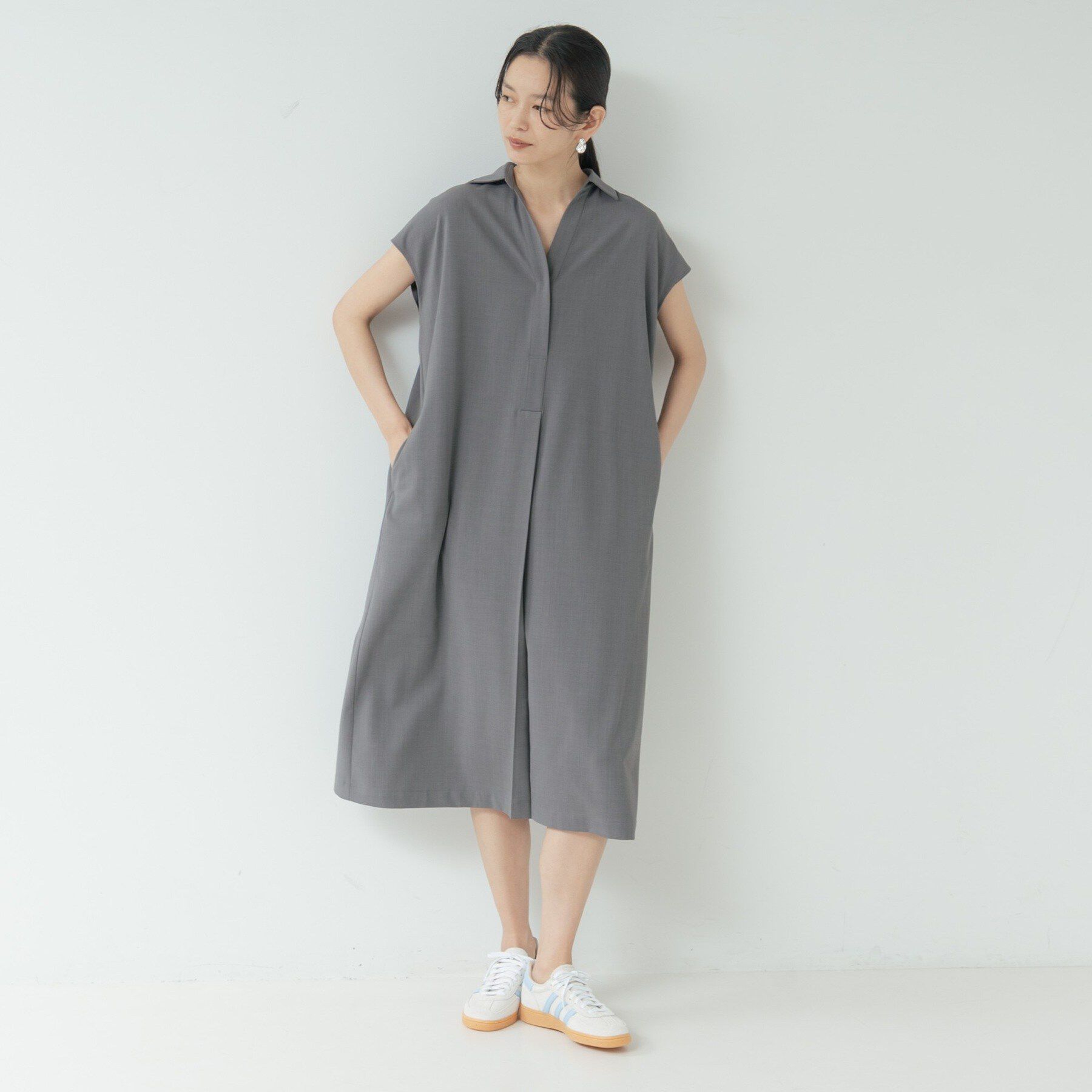 GALLEST「Comfy SET UP｜スキッパーワンピース【通勤／接触冷感／UVカット】」|ワンピース|