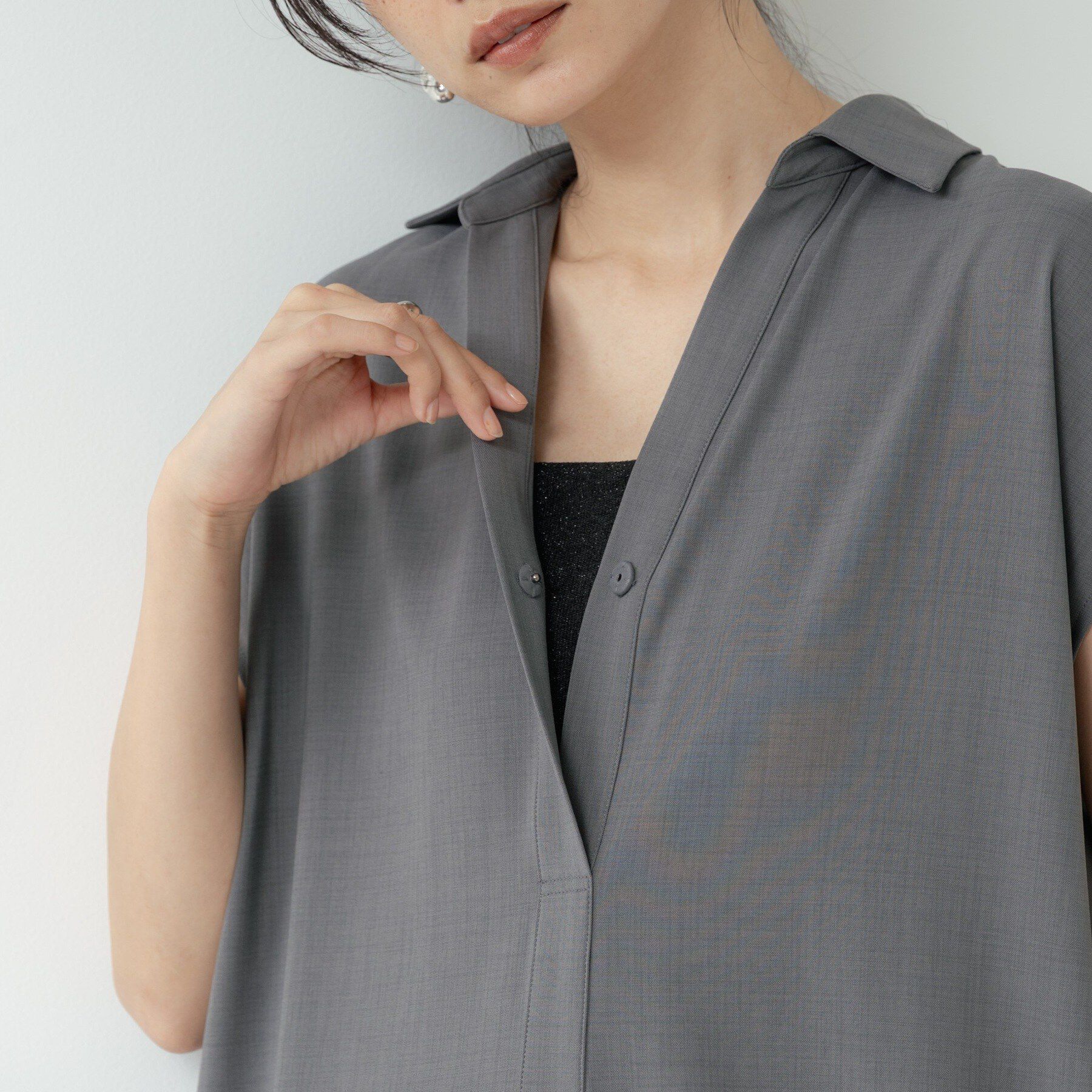 GALLEST「Comfy SET UP｜スキッパーワンピース【通勤／接触冷感／UVカット】」|ワンピース|