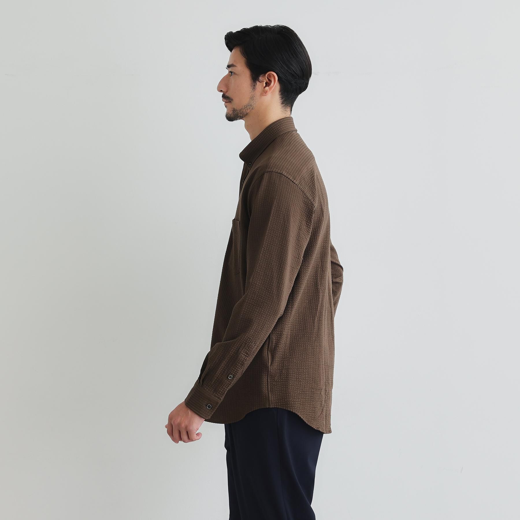 TAKEO KIKUCHI「【抗菌防臭/シーズンレス】シアサッカー ジャージシャツ」|シャツ・ブラウス|