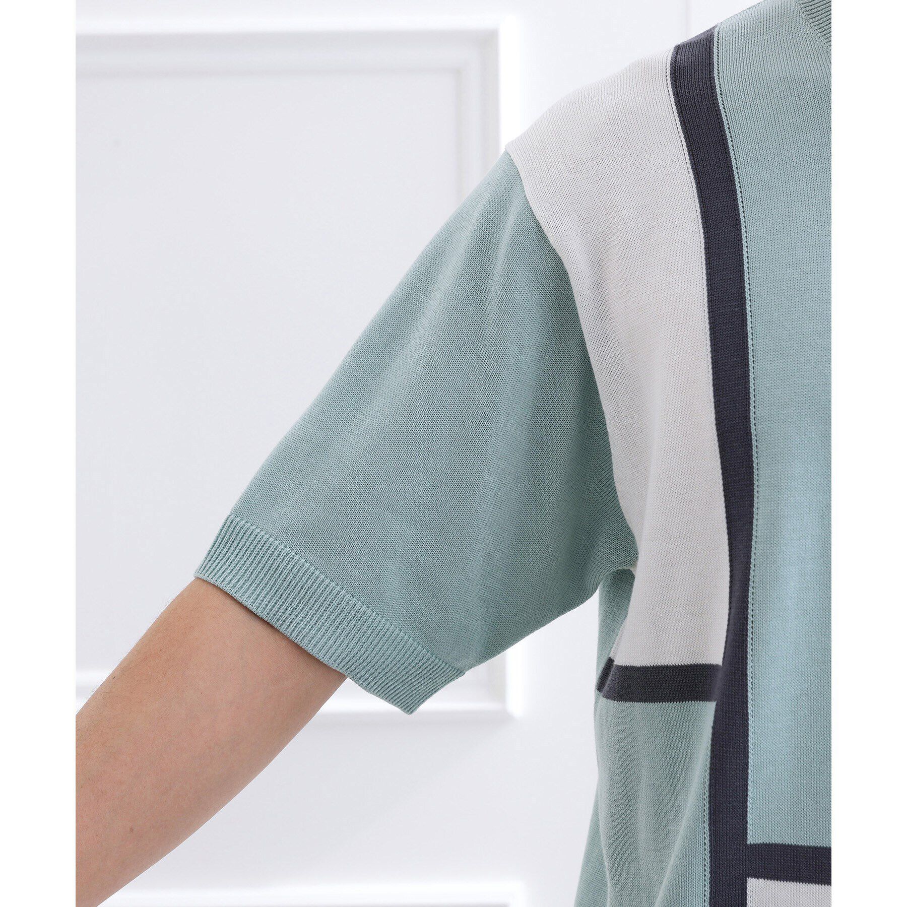 TAKEO KIKUCHI「カラーブロッキング プルオーバー ニット」|ニット・セーター|