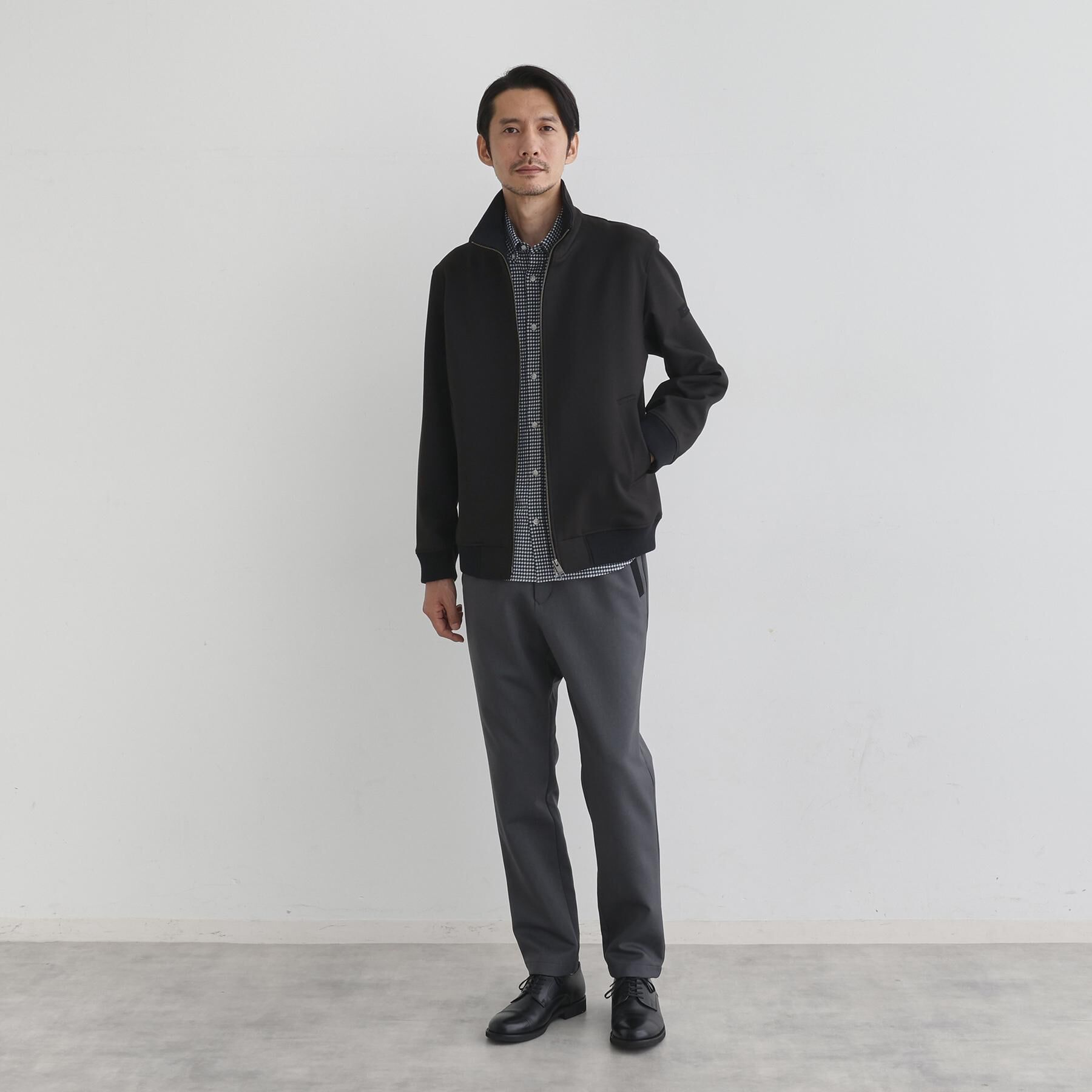 TAKEO KIKUCHI「【JUST ONE LAYER】ダウンファブリック ジップアップ リブ ブルゾン」|ブルゾン・スタジャン|