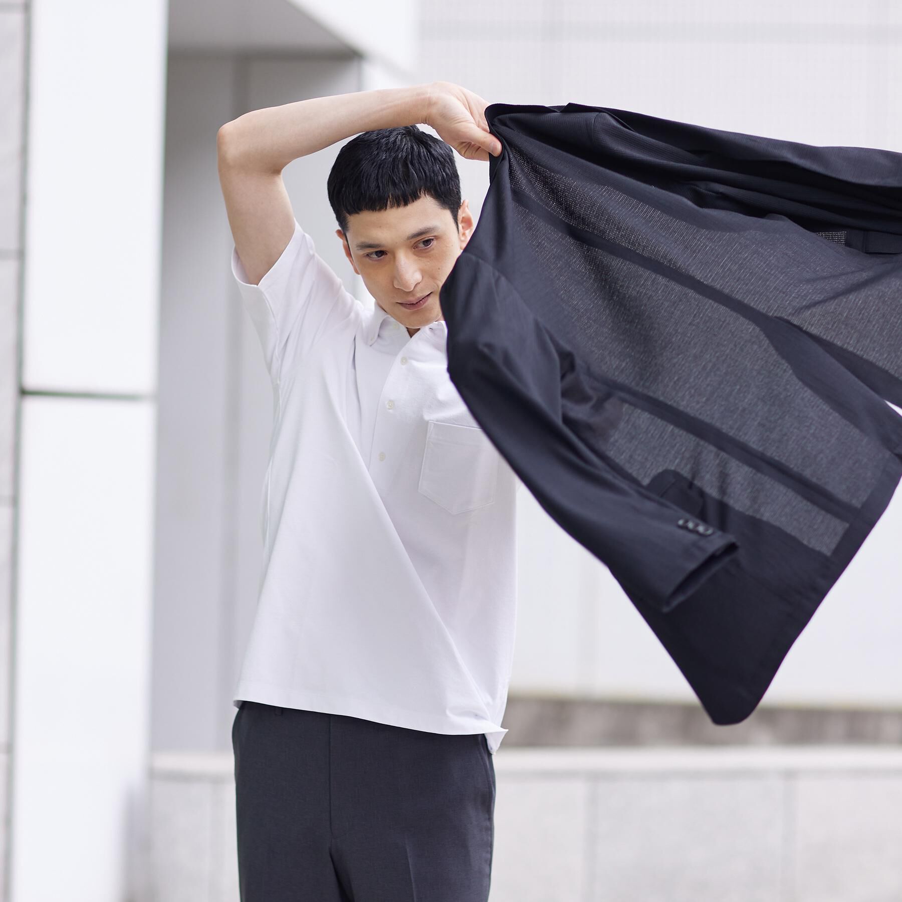 TAKEO KIKUCHI「【通気性】トリコットサッカー ジャケット」|テーラードジャケット|