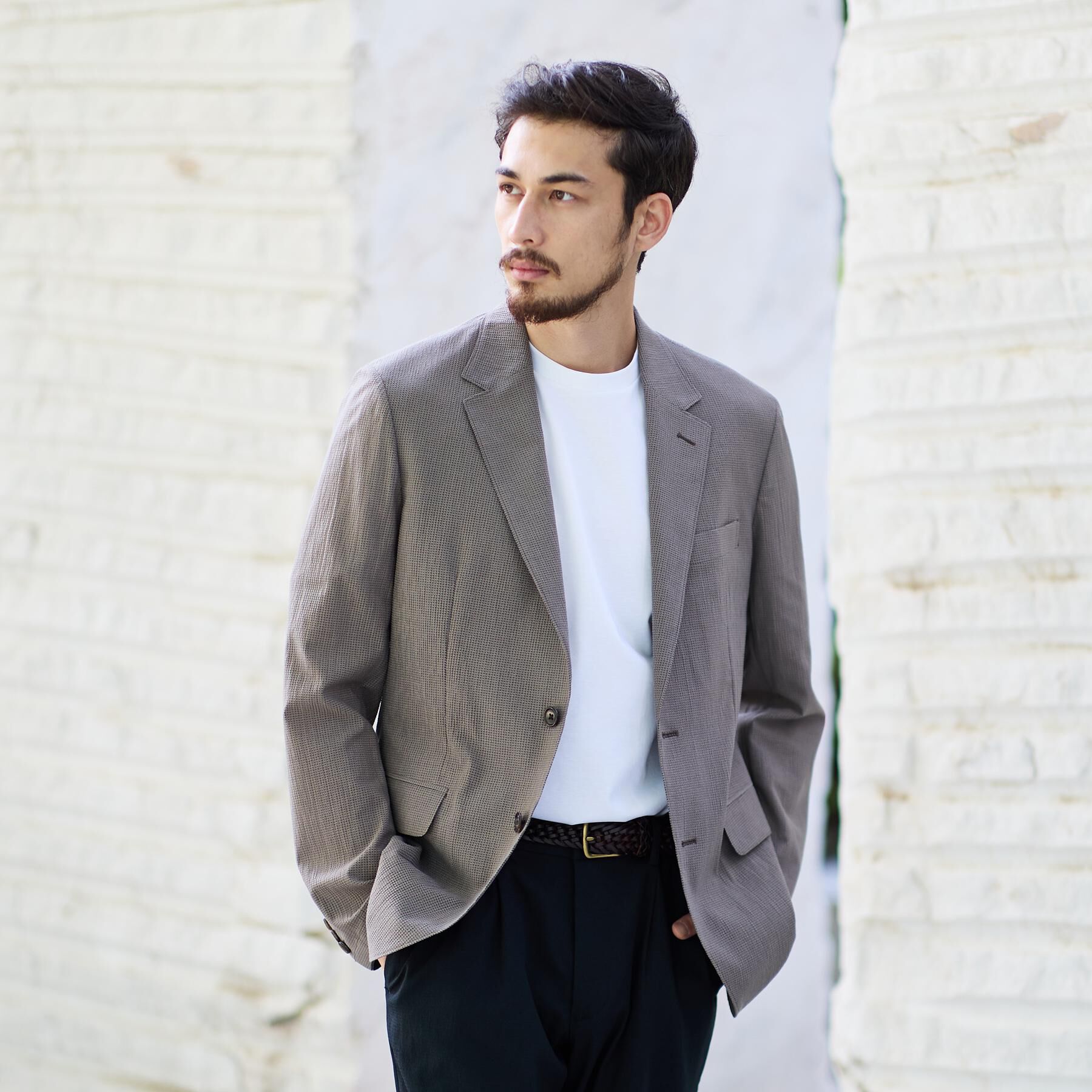 TAKEO KIKUCHI「【通気性】トリコットサッカー ジャケット」|テーラードジャケット|