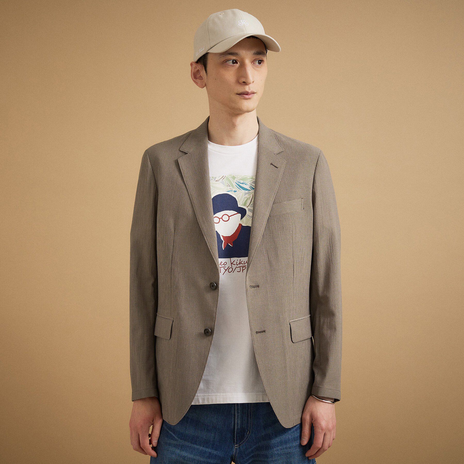 TAKEO KIKUCHI「【通気性】トリコットサッカー ジャケット」|テーラードジャケット|