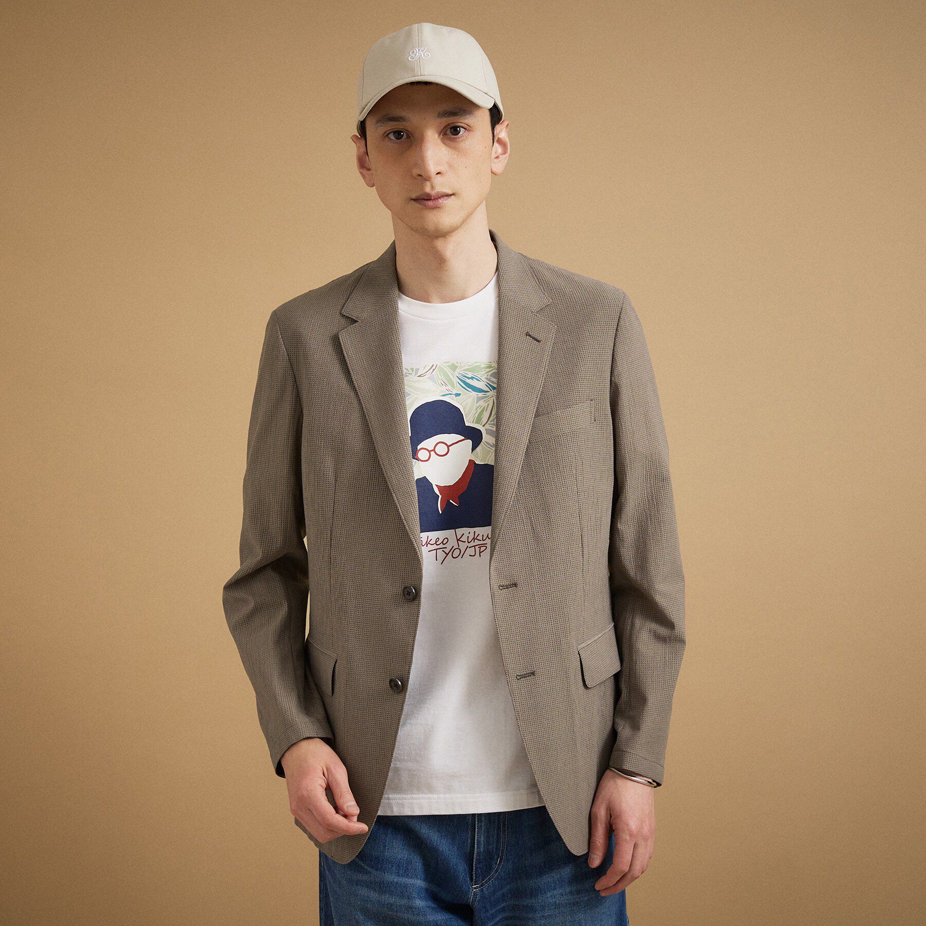 TAKEO KIKUCHI「【通気性】トリコットサッカー ジャケット」|テーラードジャケット|