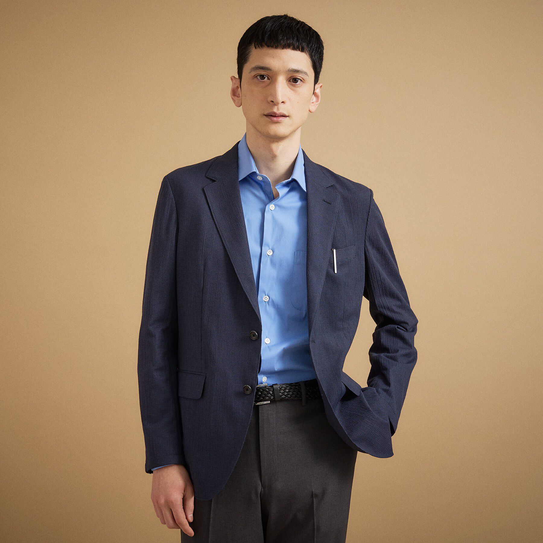 TAKEO KIKUCHI「【通気性】トリコットサッカー ジャケット」|テーラードジャケット|