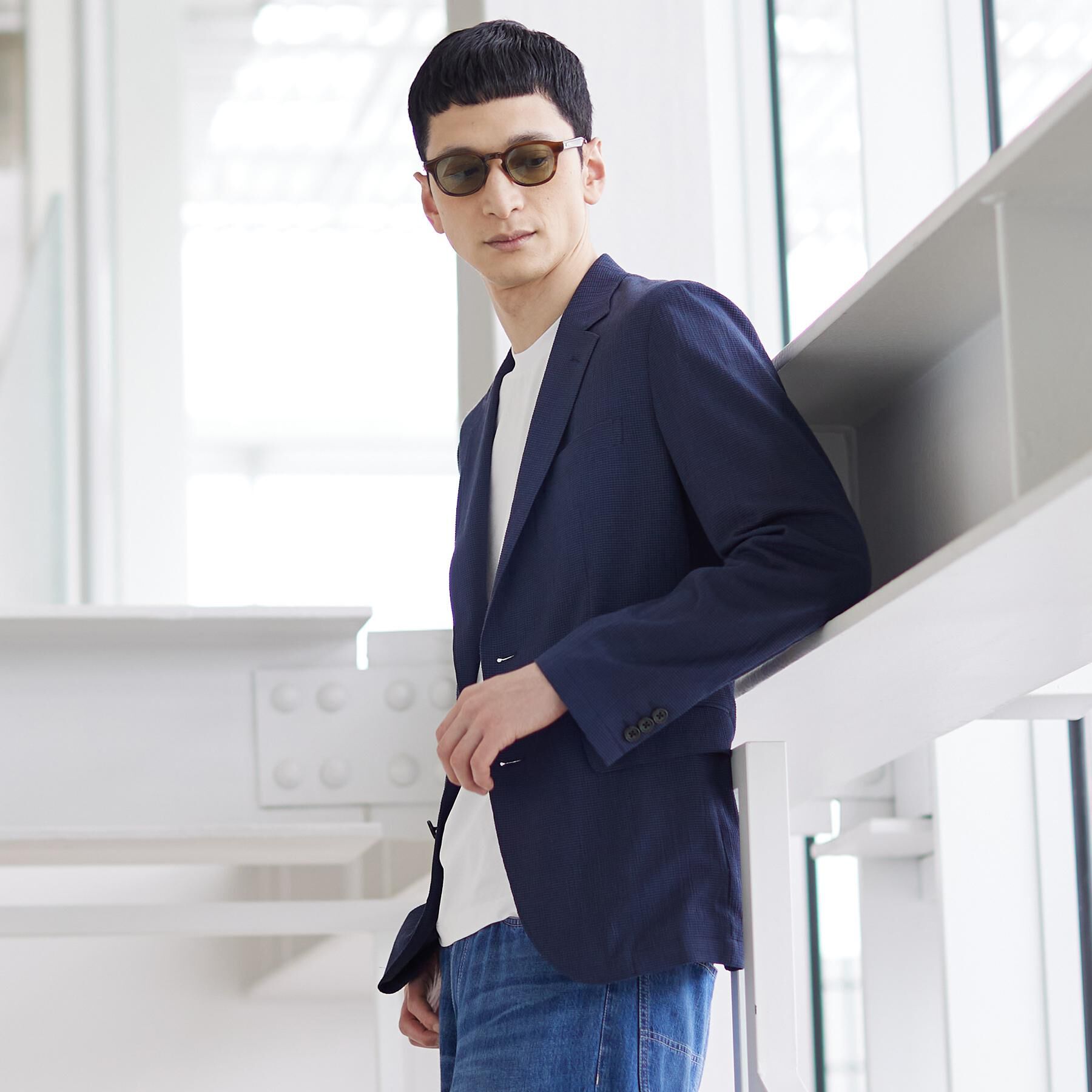 TAKEO KIKUCHI「【通気性】トリコットサッカー ジャケット」|テーラードジャケット|