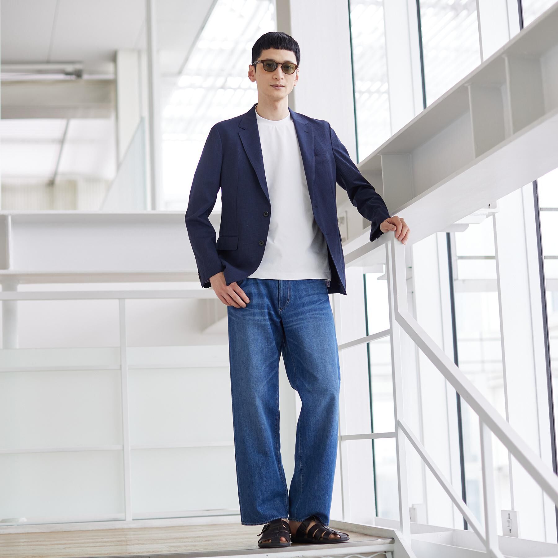 TAKEO KIKUCHI「【通気性】トリコットサッカー ジャケット」|テーラードジャケット|