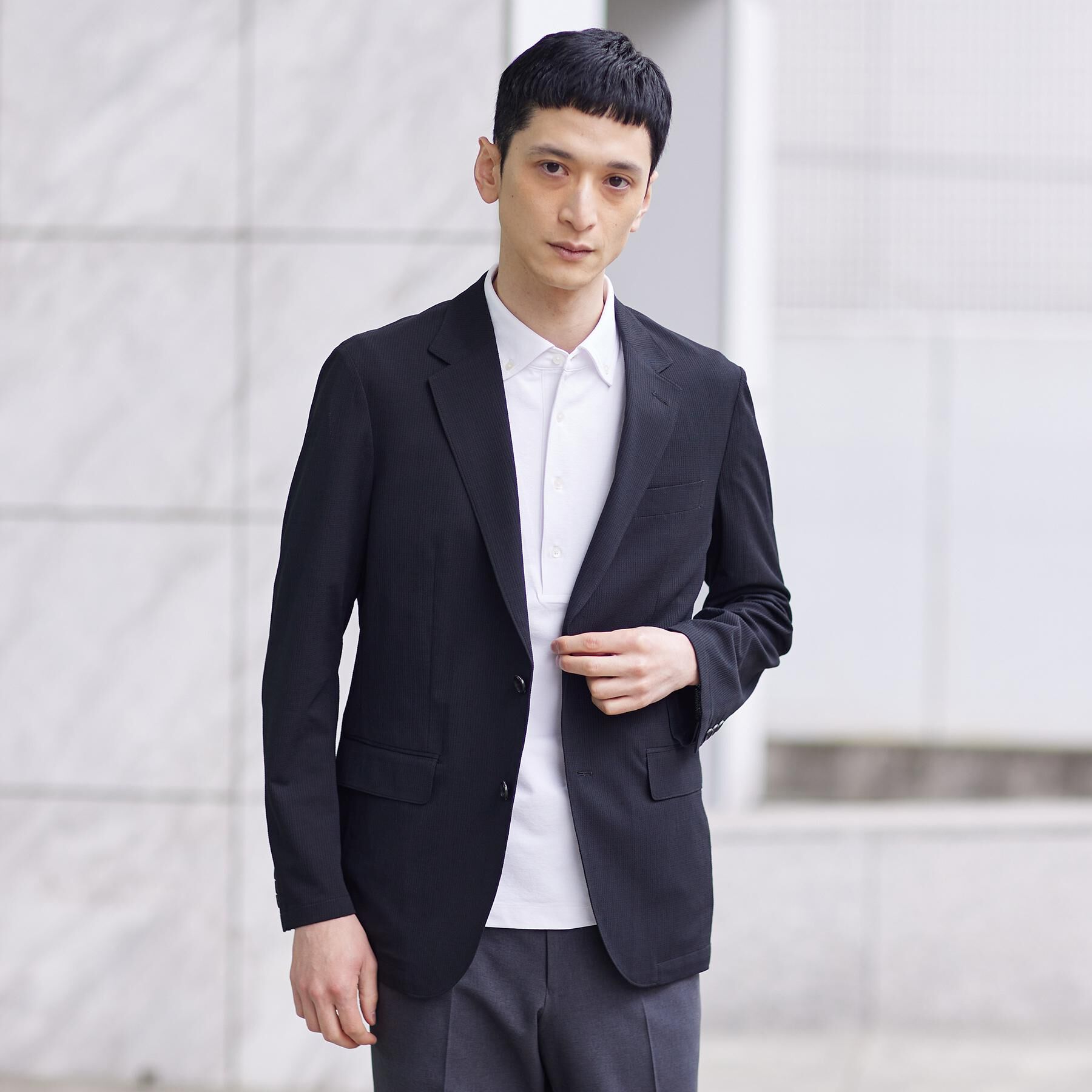 TAKEO KIKUCHI「【通気性】トリコットサッカー ジャケット」|テーラードジャケット|